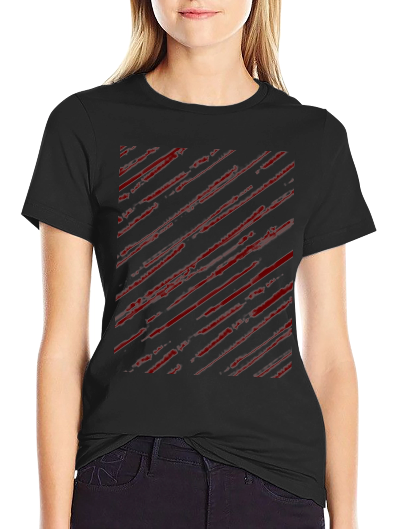 Edgy Striped Graphic Tee
