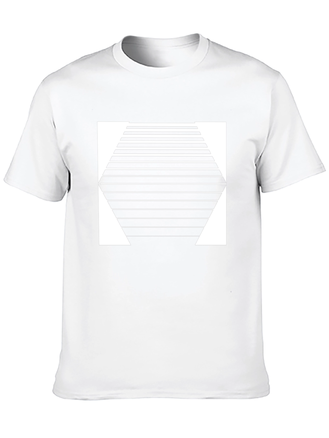 Geometric Hexagon Striped Graphic Tee - Modern Design
