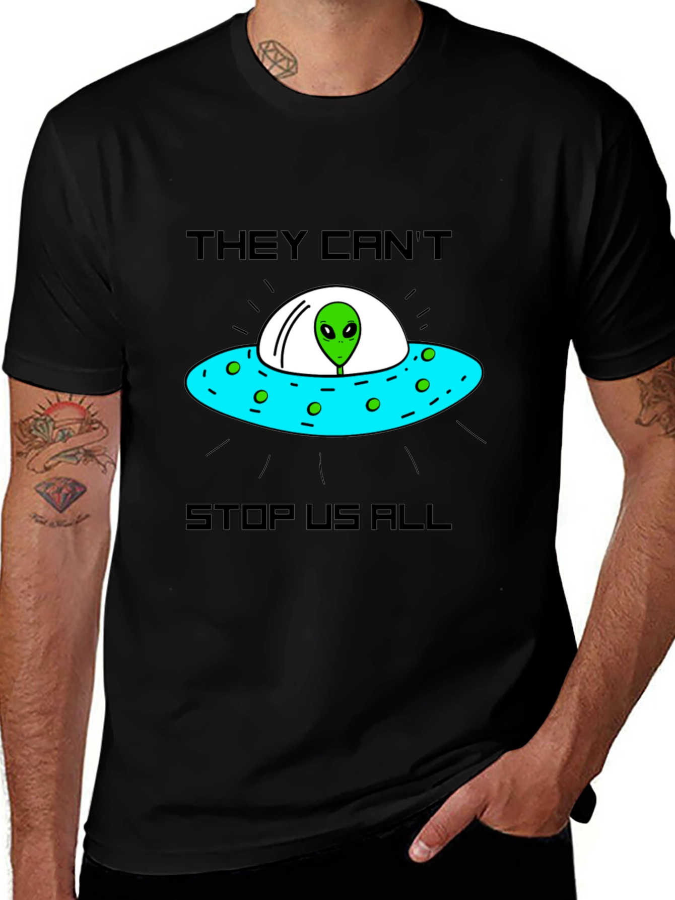 They Cant Stop Us Alien UFO T-Shirt