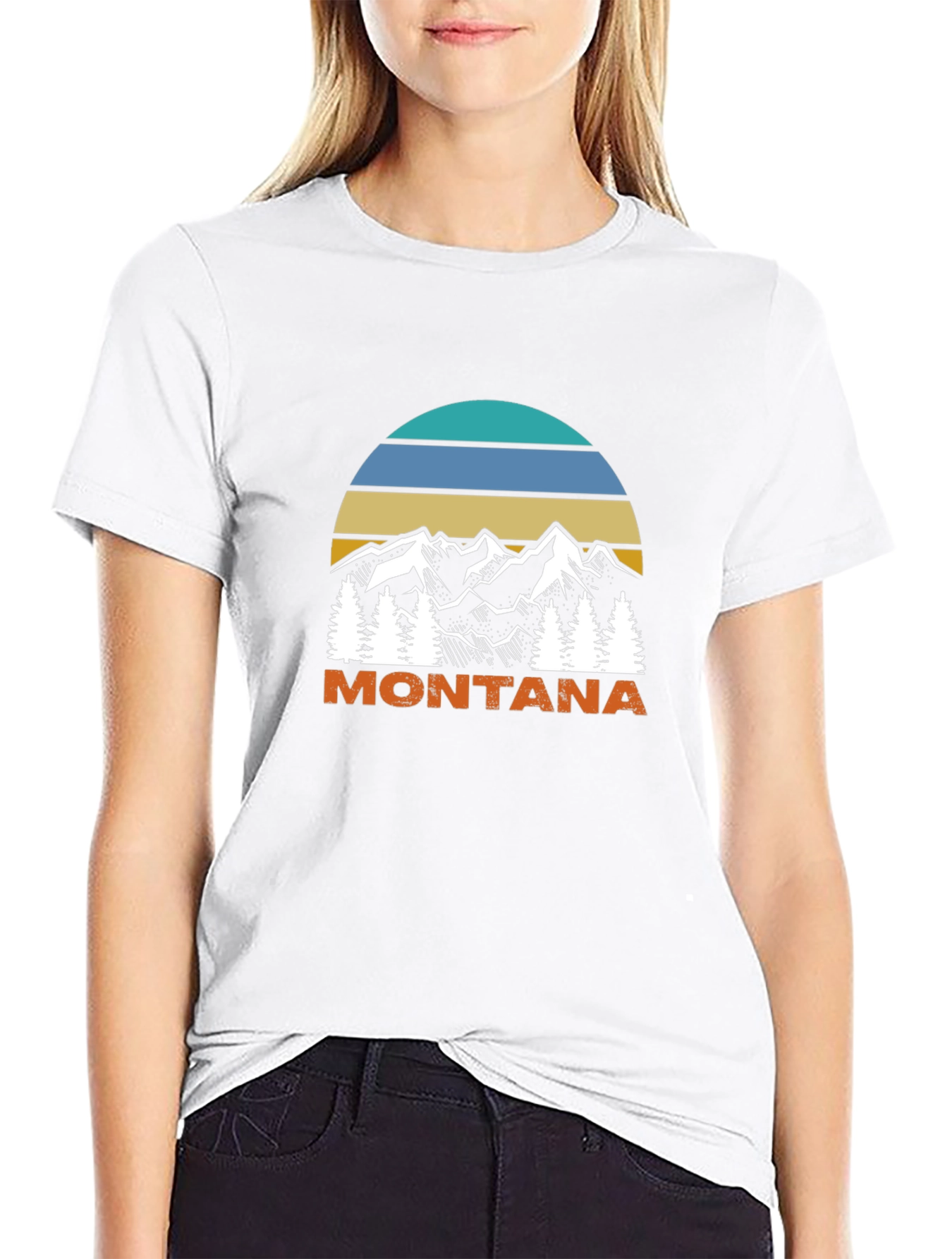 Montana Mountain Scene Graphic T-Shirt