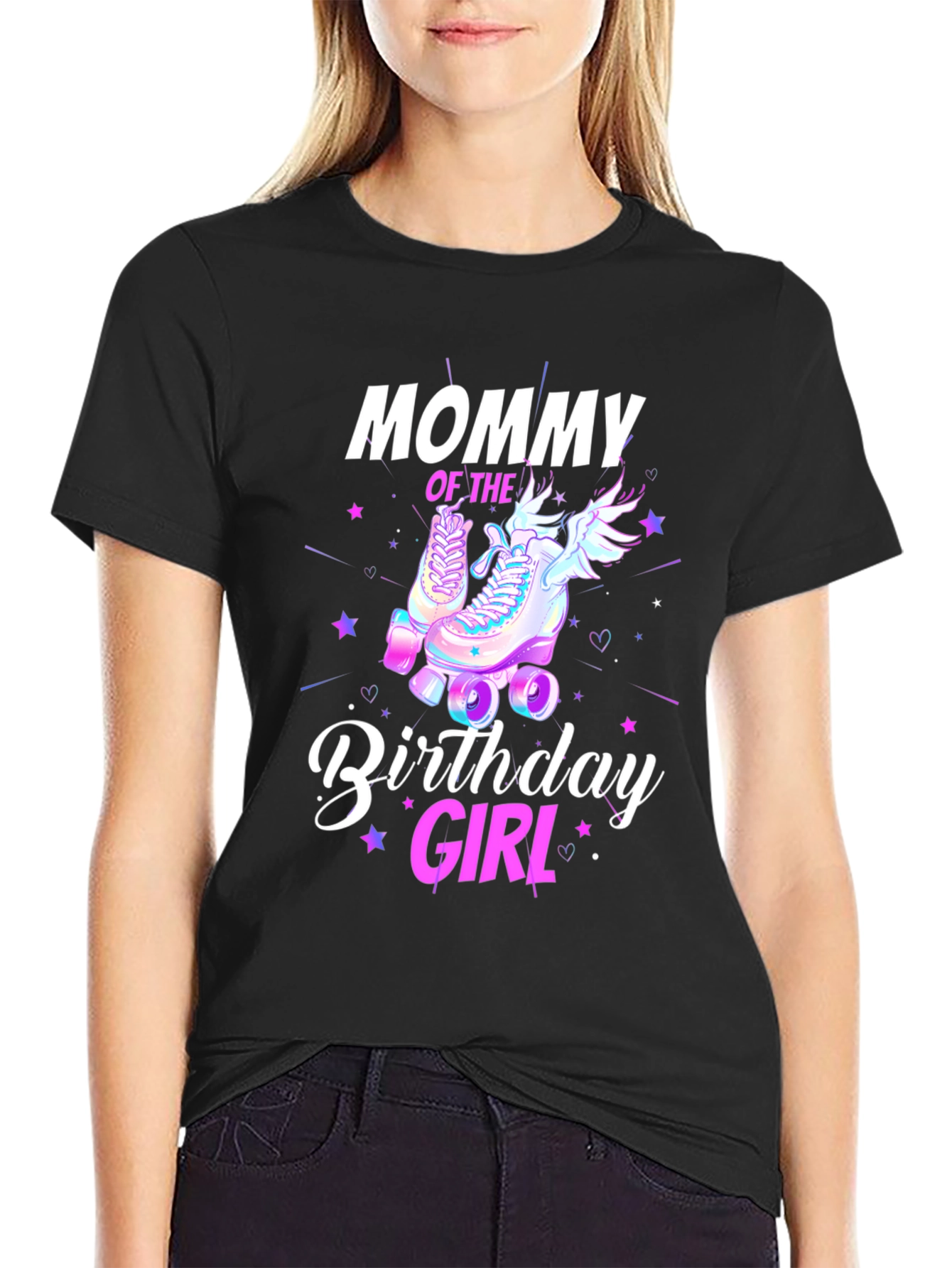 Mommy Birthday Girl T-Shirt - Roller Skate Design