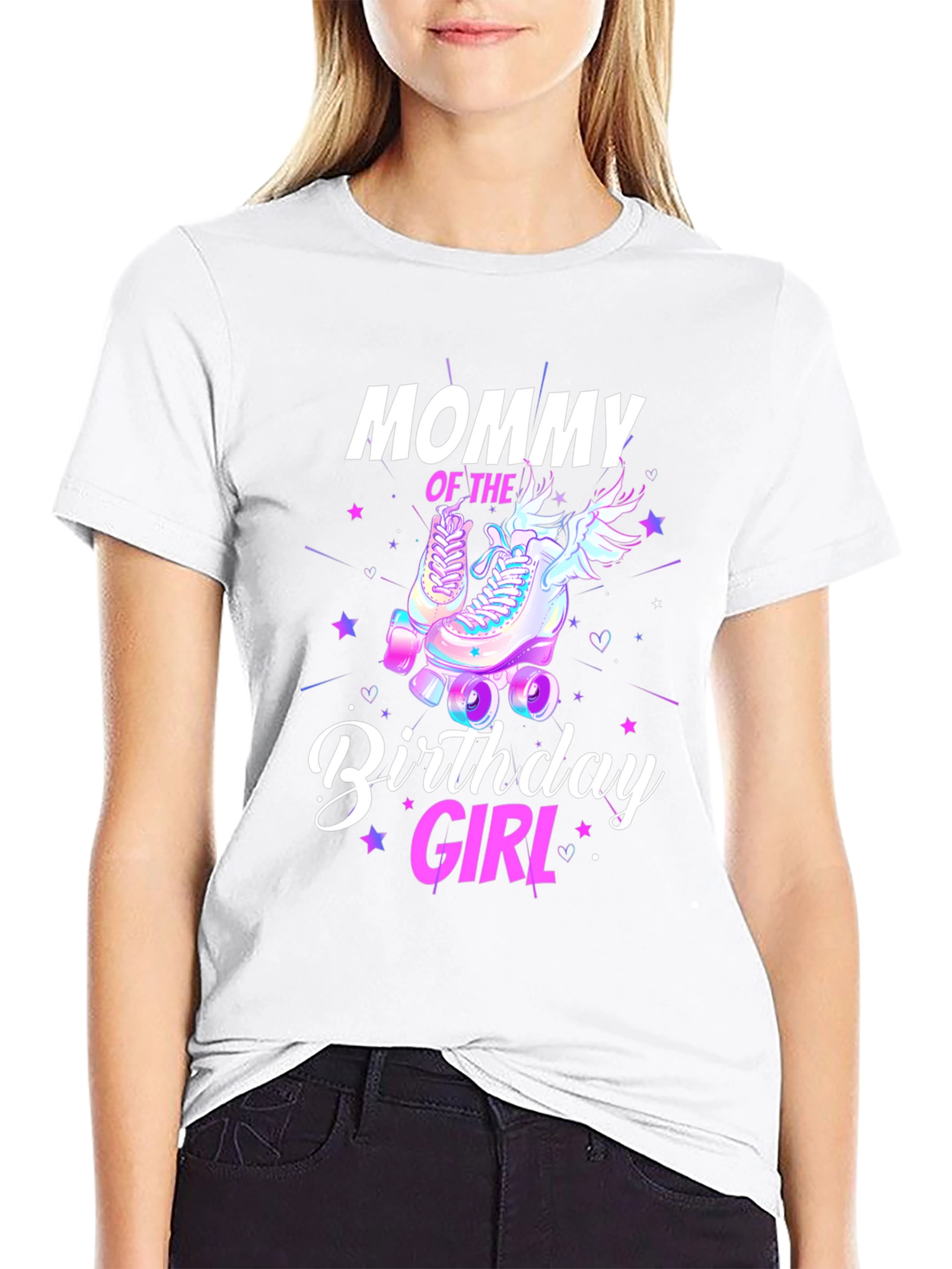 Mommy Birthday Girl T-Shirt - Roller Skate Design