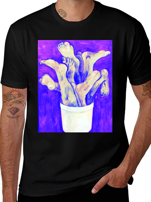 Feet in a Bucket Graphic Tee - Artsy Black T-Shirt