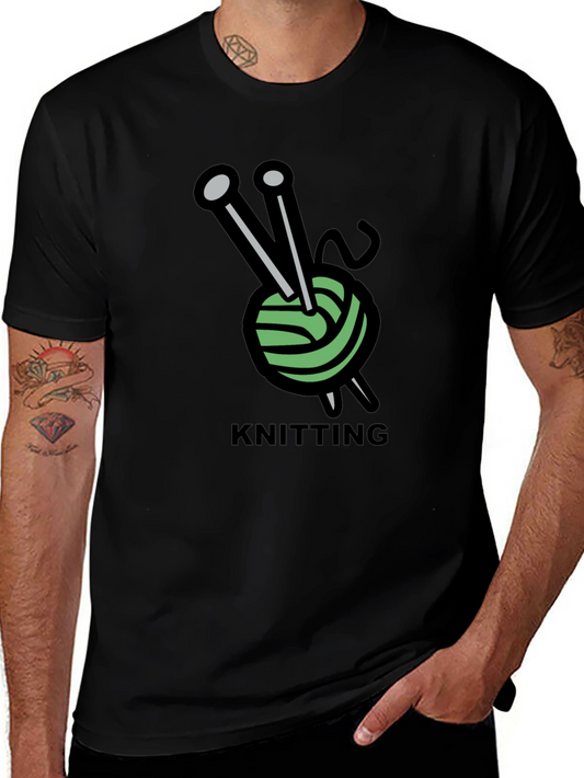 Knitting Hobby T-Shirt - Yarn and Needles Design