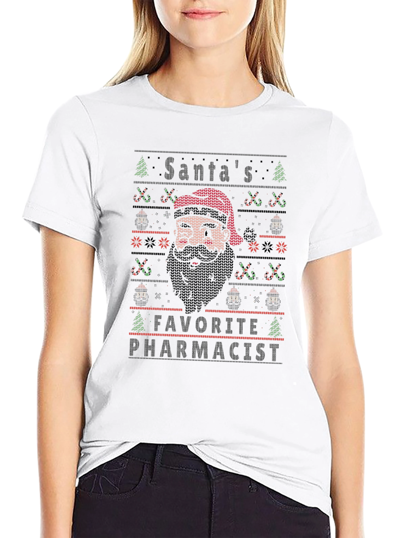 Santas Favorite Pharmacist Ugly Christmas Sweater T-Shirt