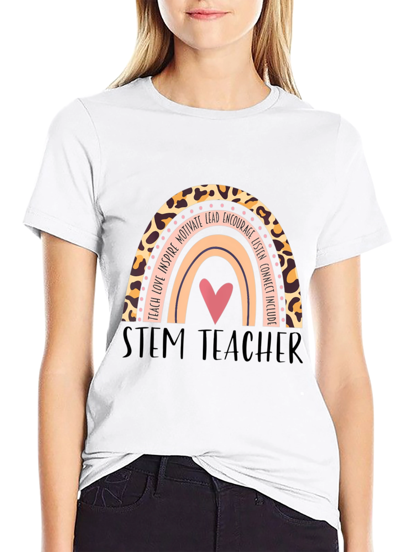 STEM Teacher Rainbow Graphic T-Shirt