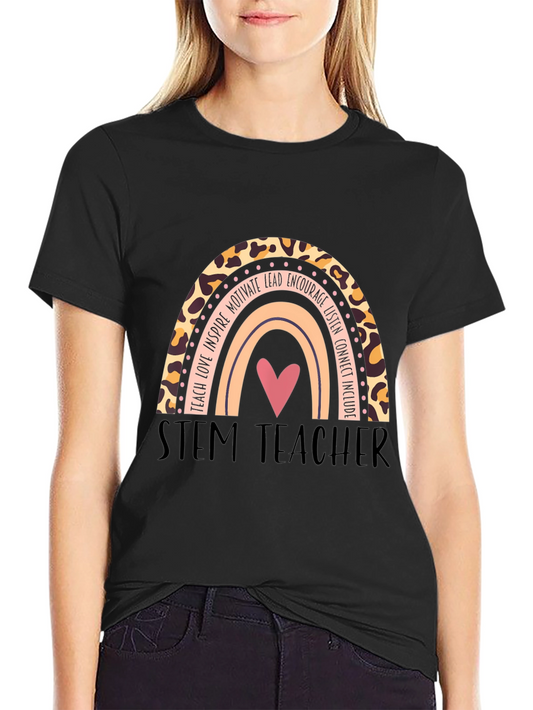 STEM Teacher Rainbow Graphic T-Shirt