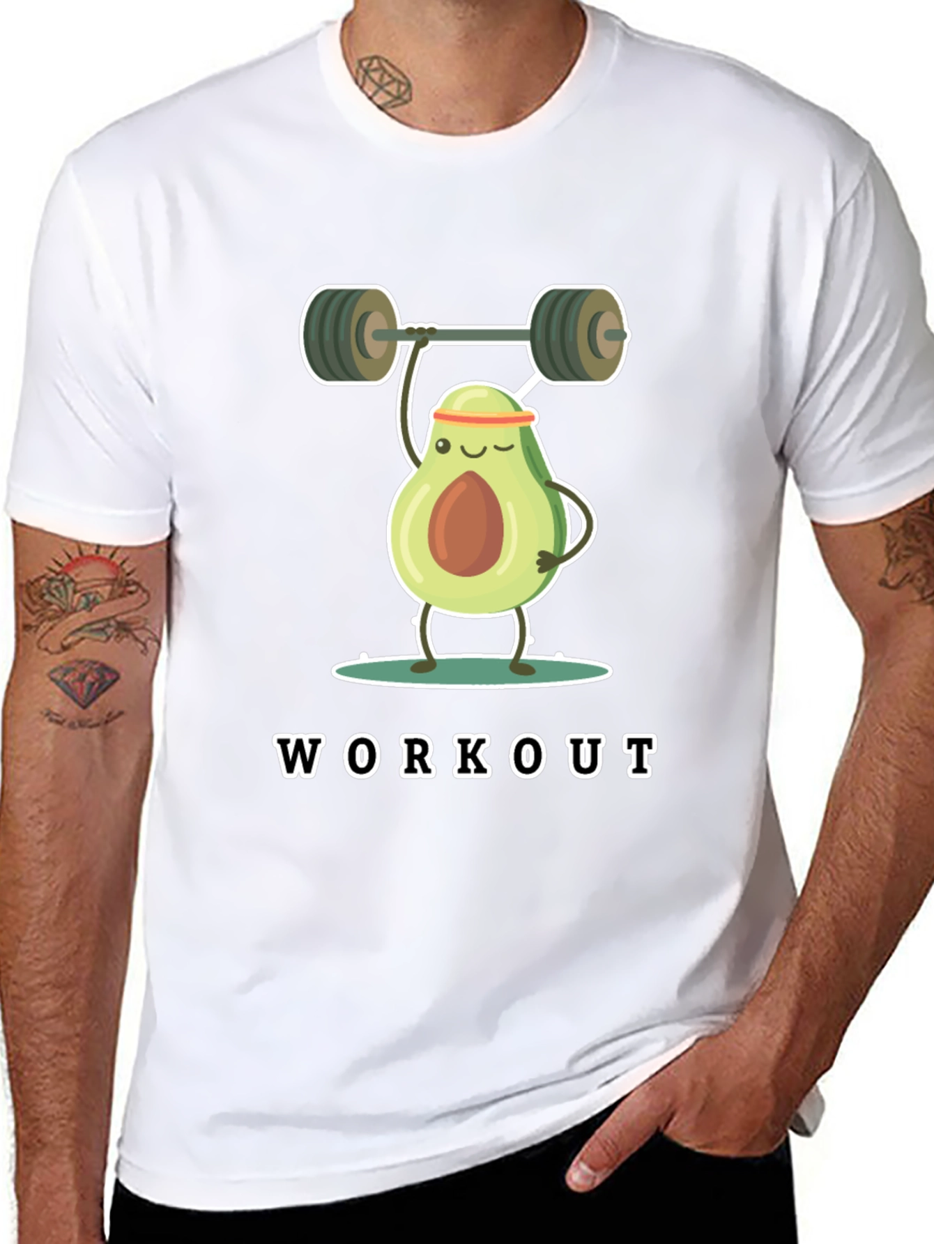 Avocado Workout Black T-Shirt