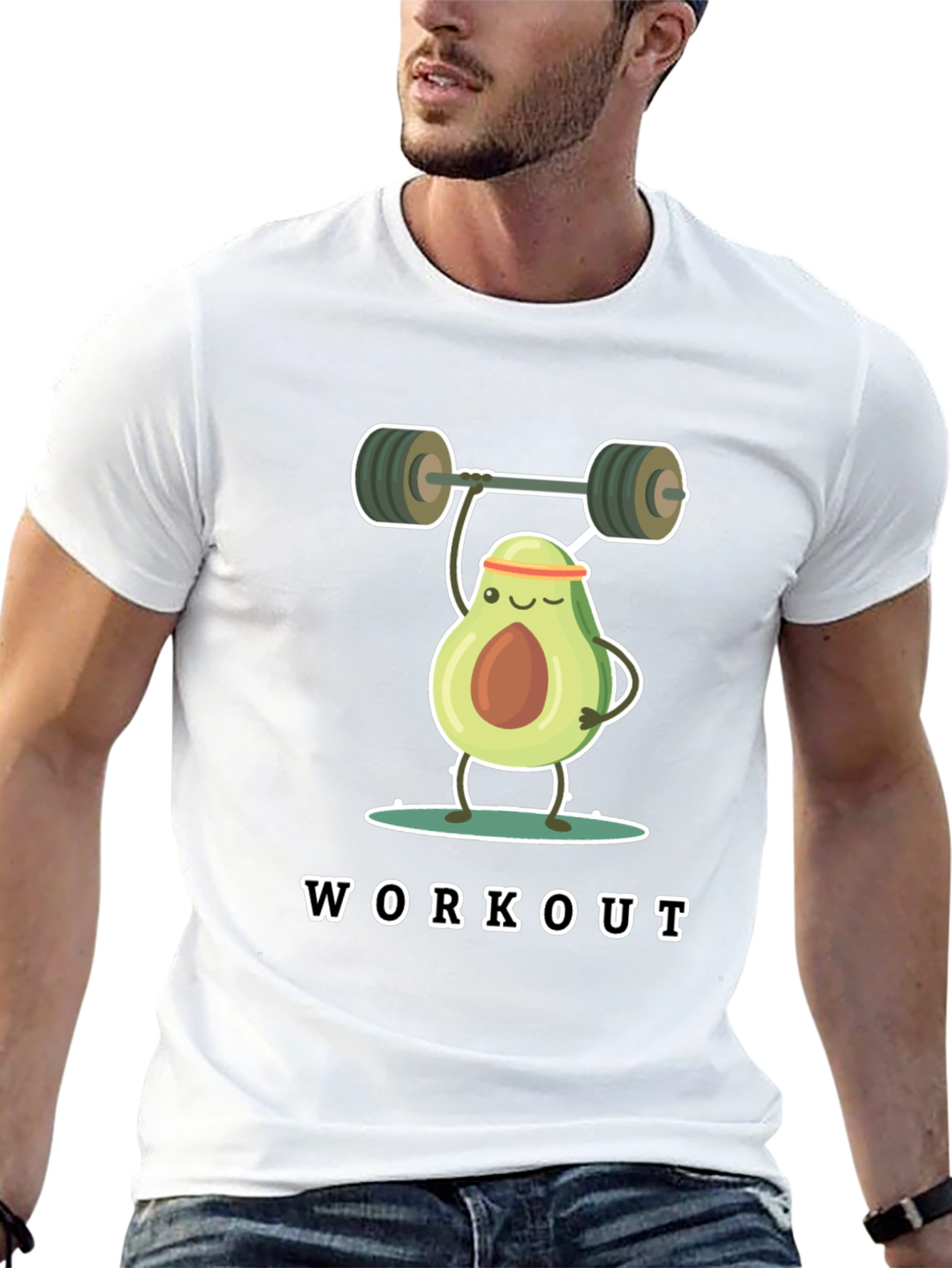 Avocado Workout Black T-Shirt