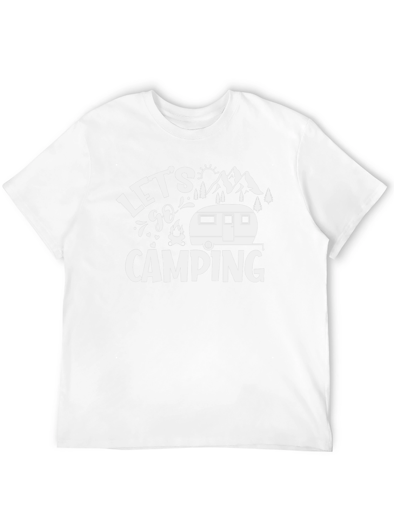 Lets Go Camping Black Graphic T-Shirt