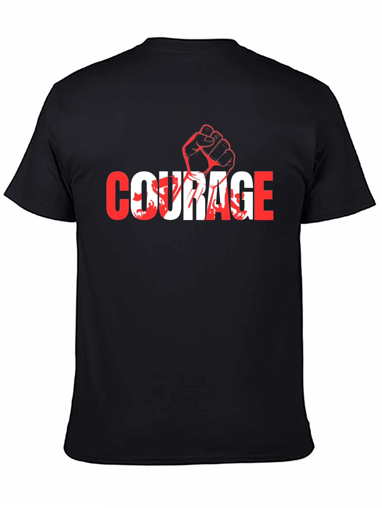 Courage Graphic Print Black Crew Neck T-Shirt