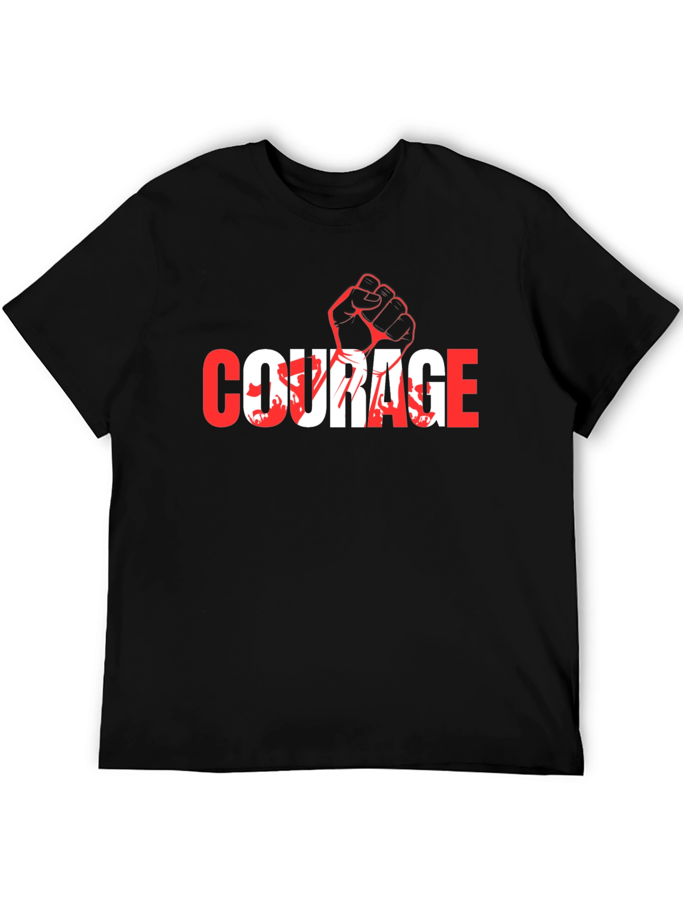 Courage Graphic Print Black Crew Neck T-Shirt