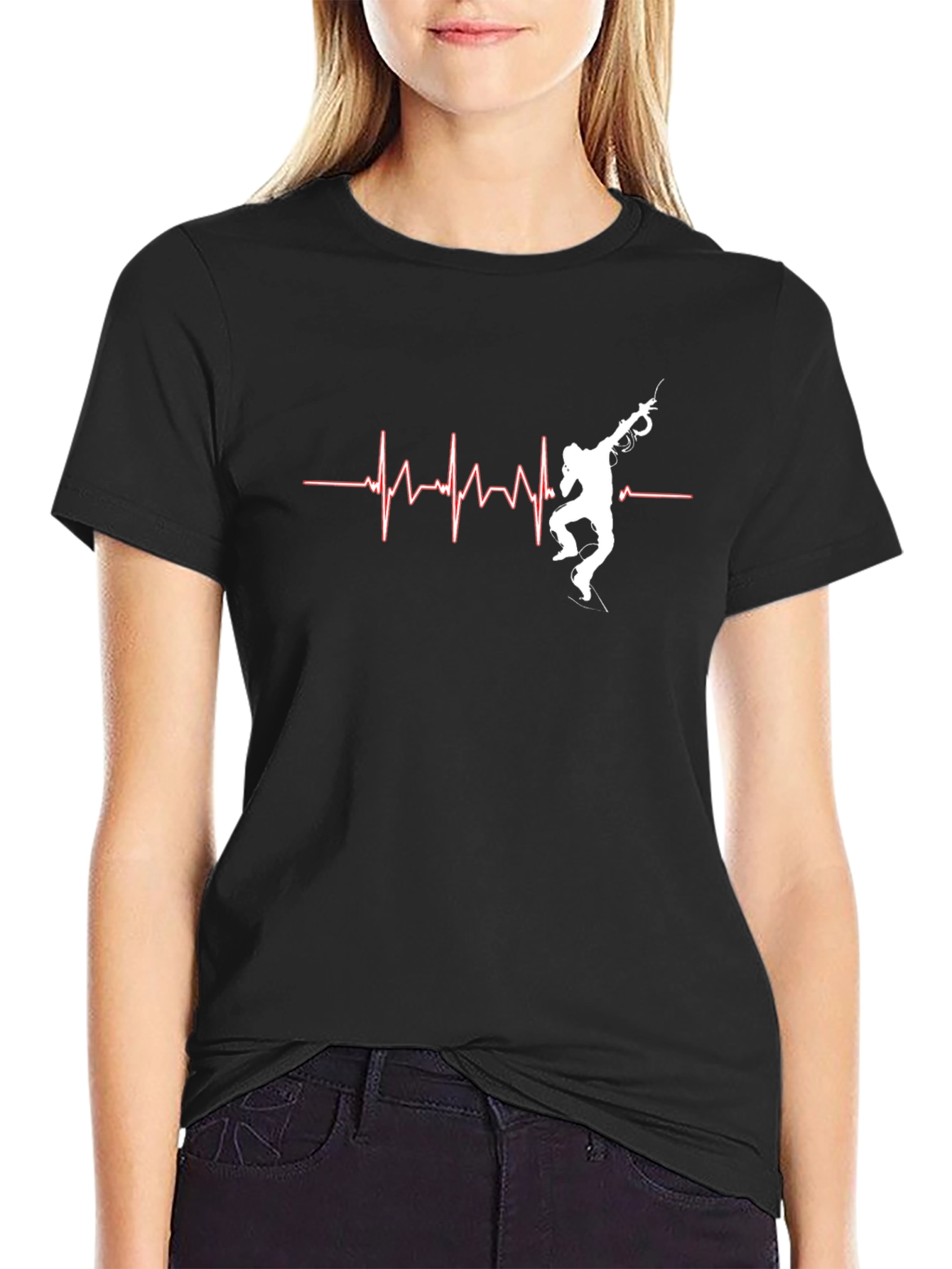 Climbing Heartbeat Graphic Tee - Adventurers Black T-Shirt