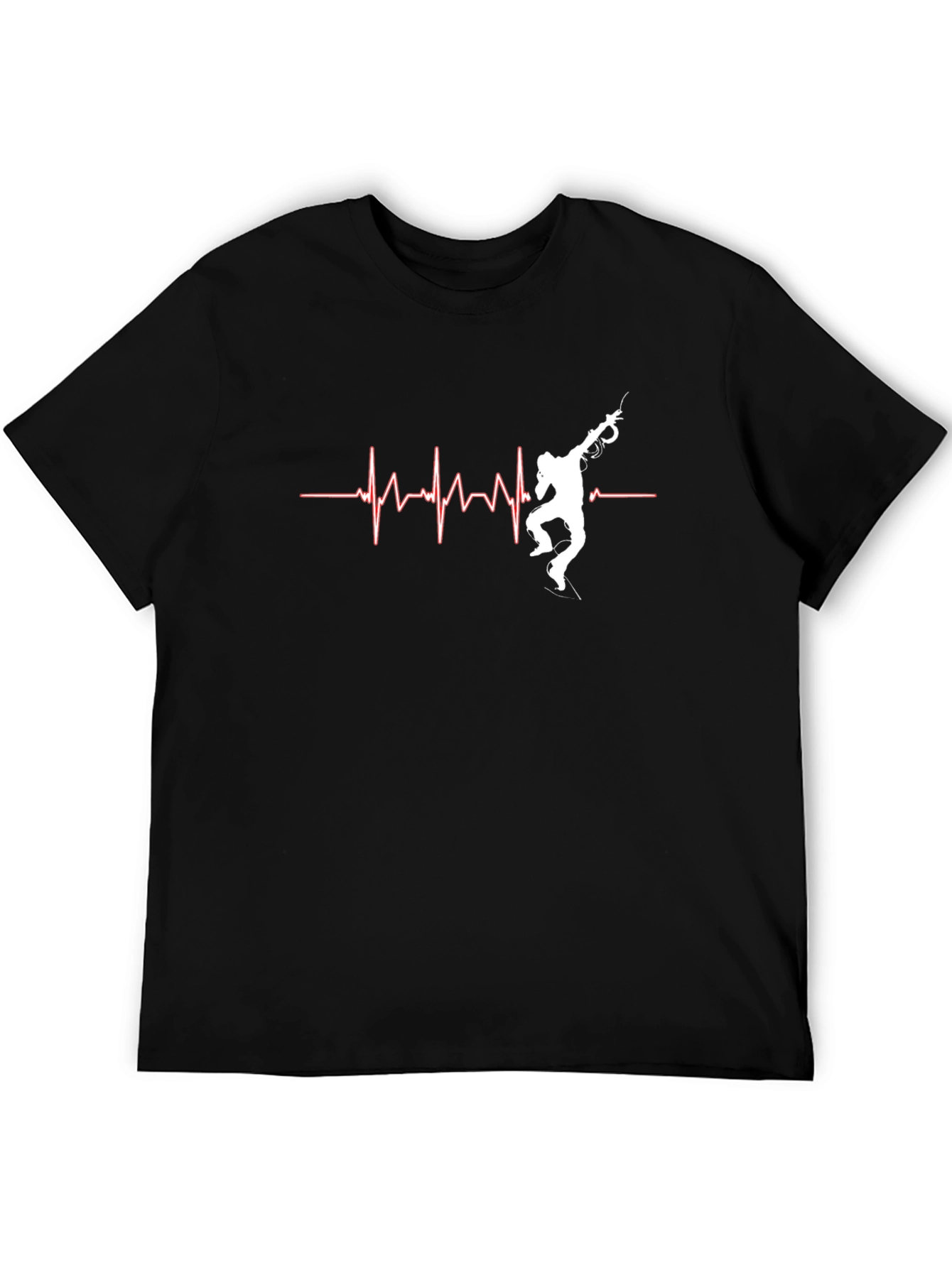 Climbing Heartbeat Graphic Tee - Adventurers Black T-Shirt