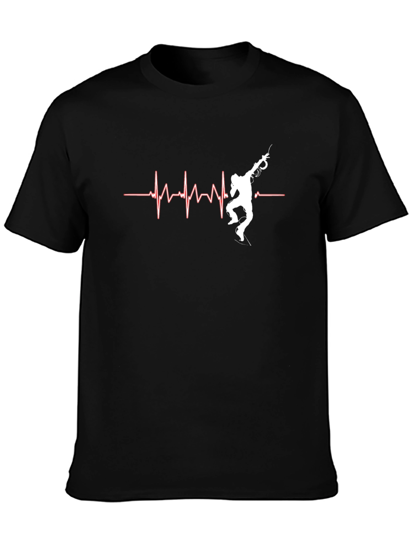 Climbing Heartbeat Graphic Tee - Adventurers Black T-Shirt