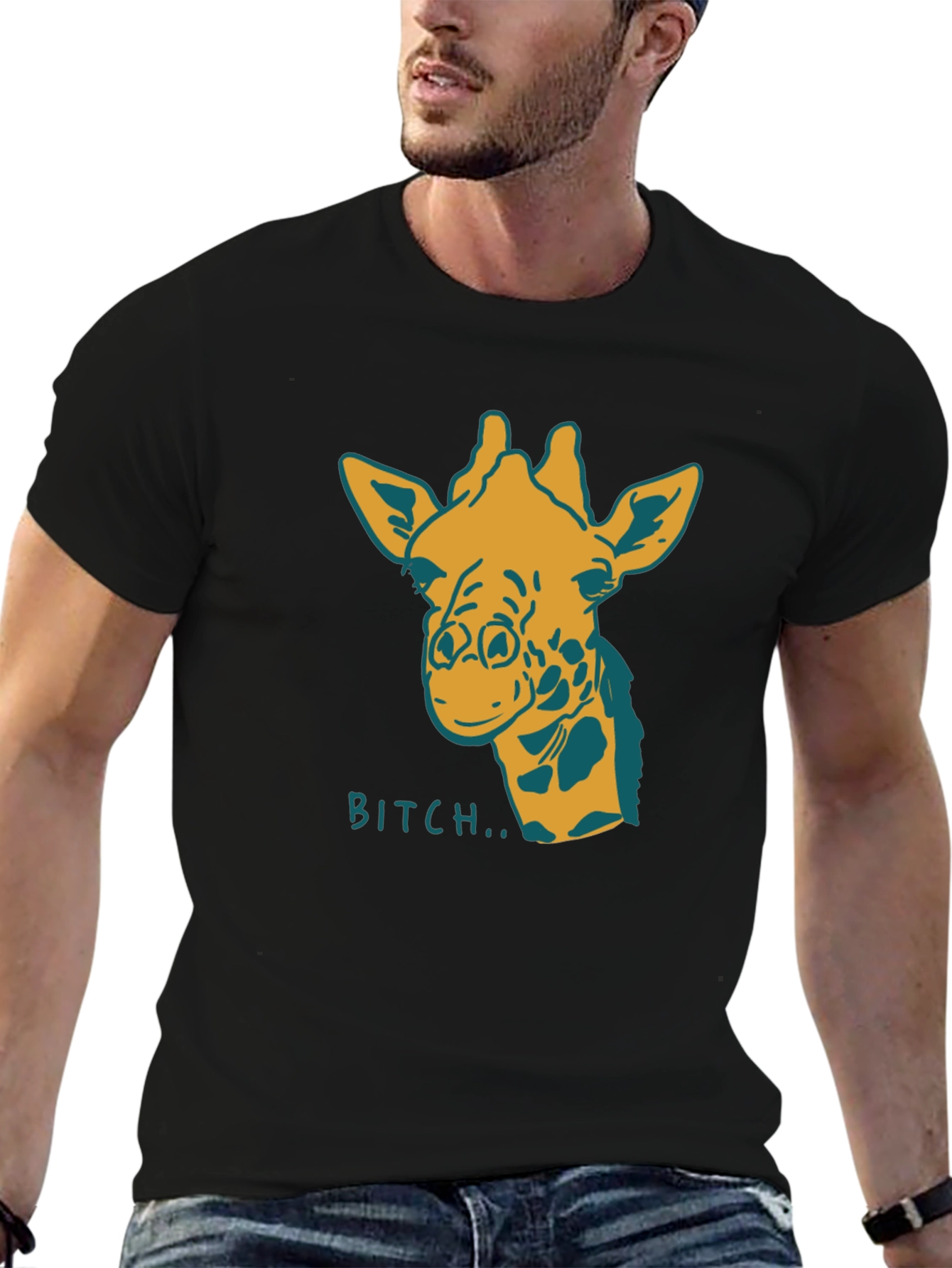 Giraffe Bitch T-Shirt Funny Graphic Tee Novelty Humor