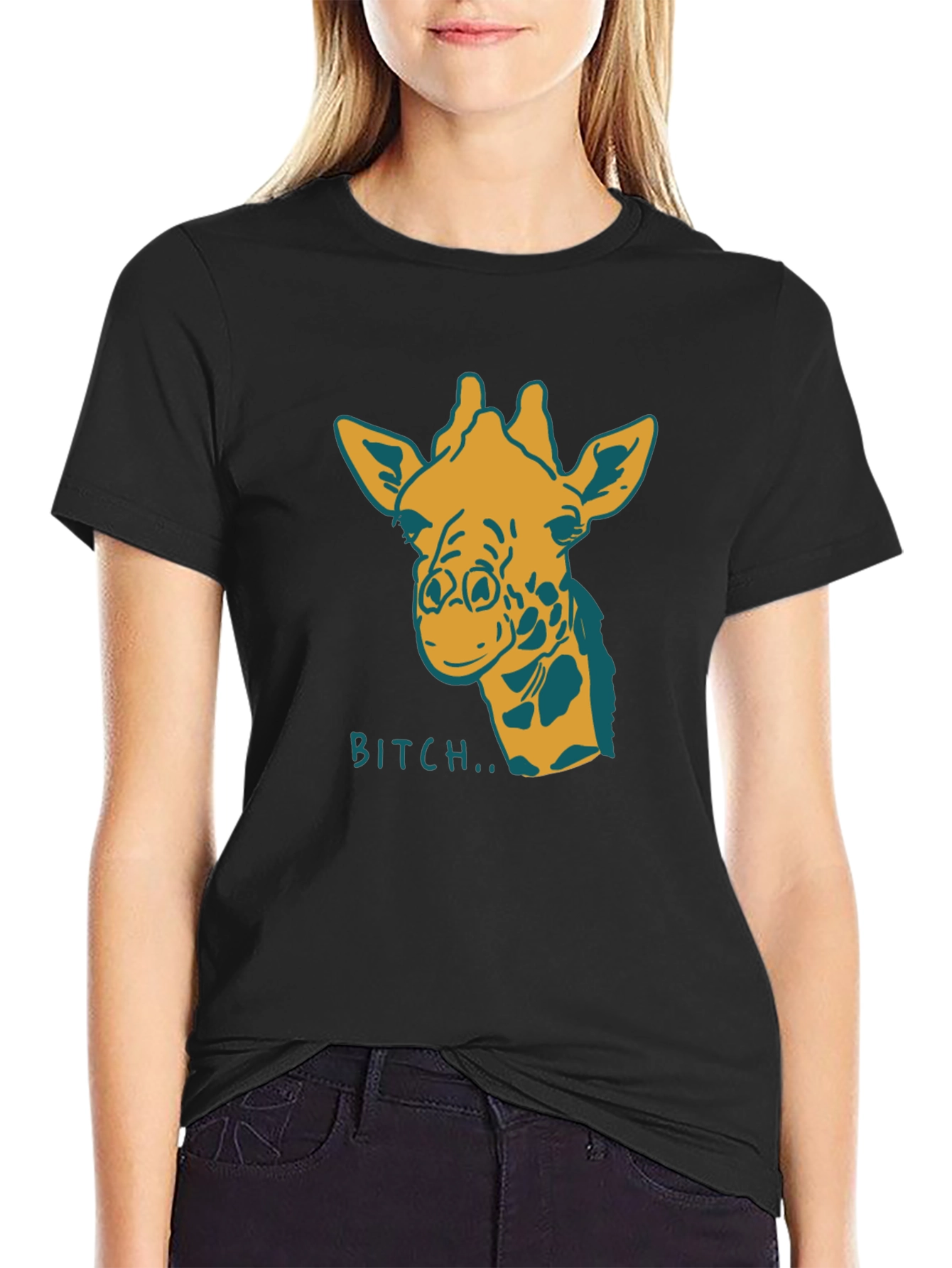 Giraffe Bitch T-Shirt Funny Graphic Tee Novelty Humor