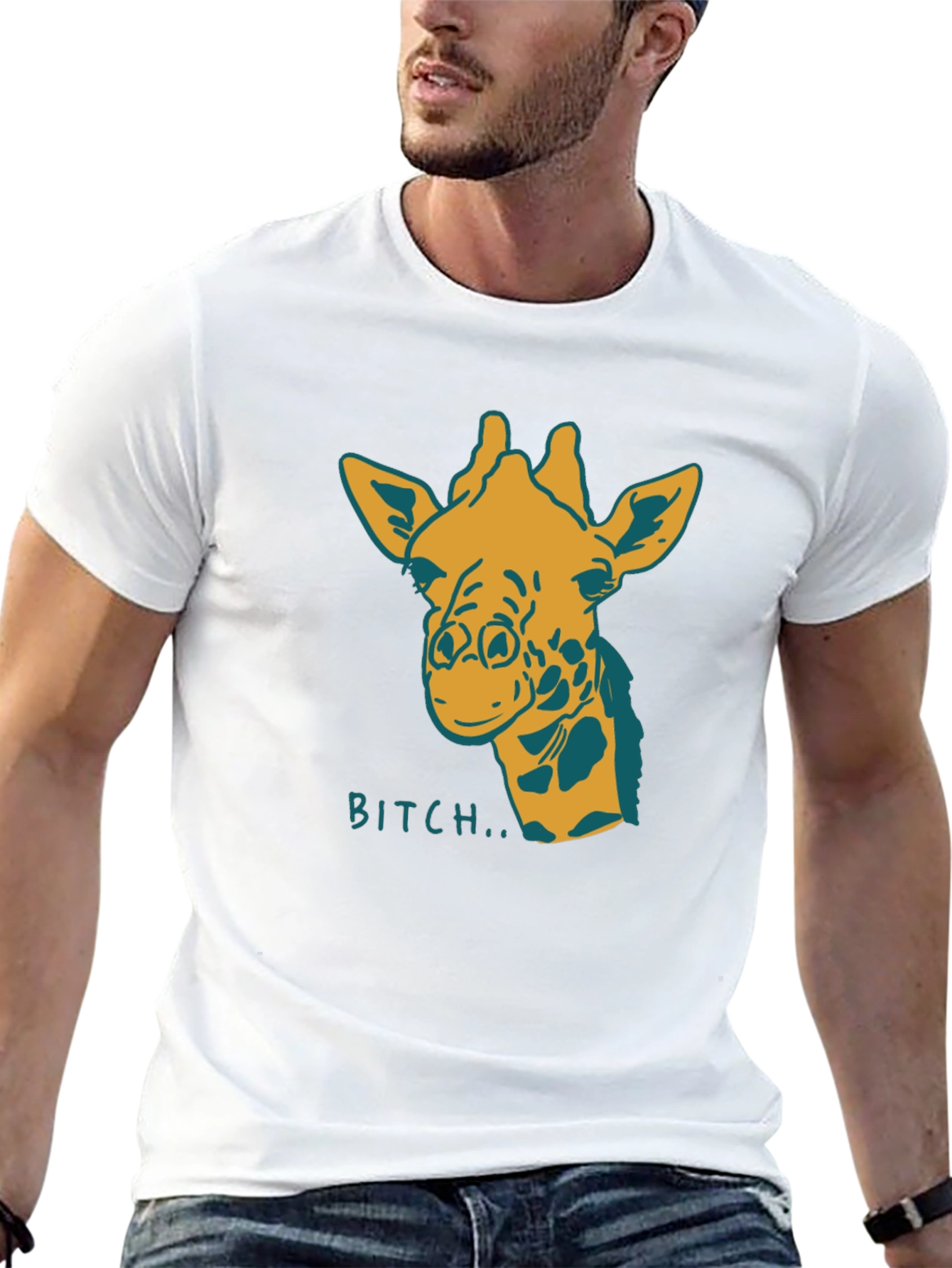 Giraffe Bitch T-Shirt Funny Graphic Tee Novelty Humor