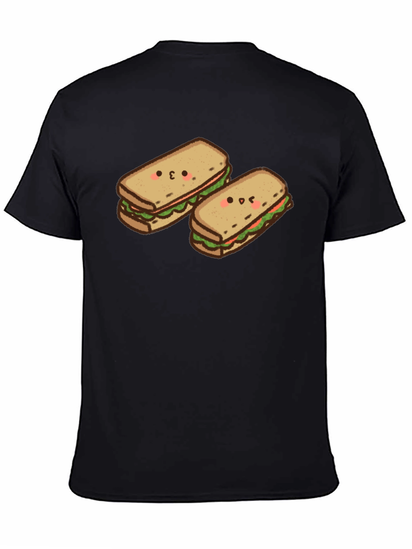 Kawaii Sandwich T-Shirt - Black Cotton Tee