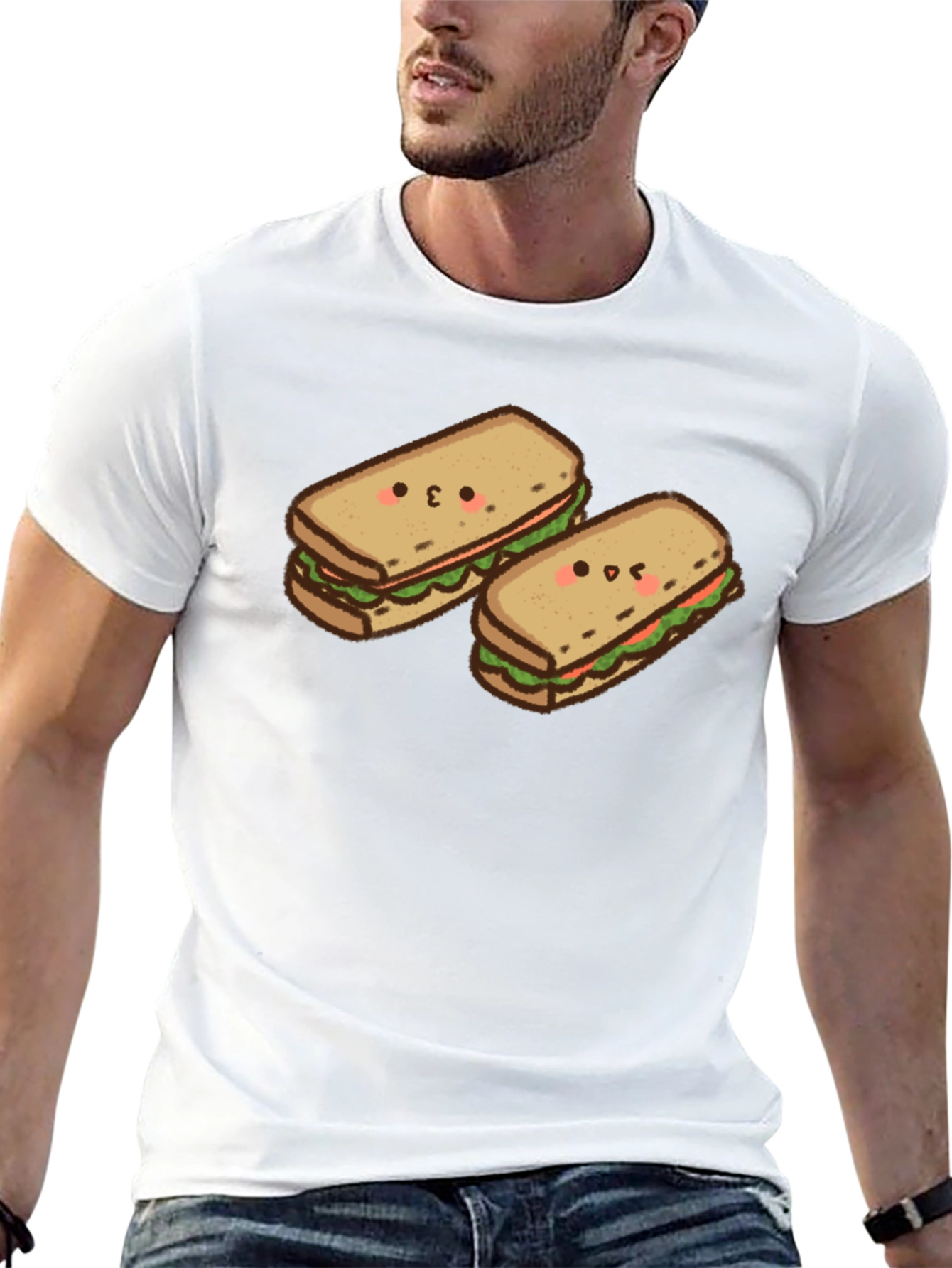 Kawaii Sandwich T-Shirt - Black Cotton Tee