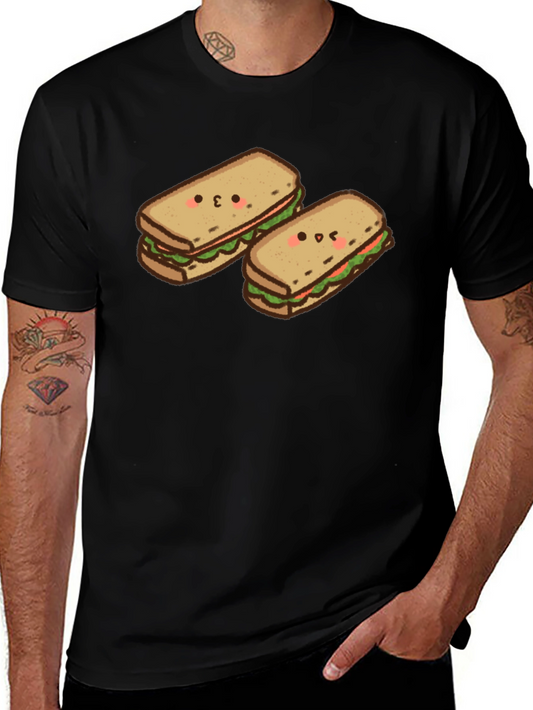 Kawaii Sandwich T-Shirt - Black Cotton Tee