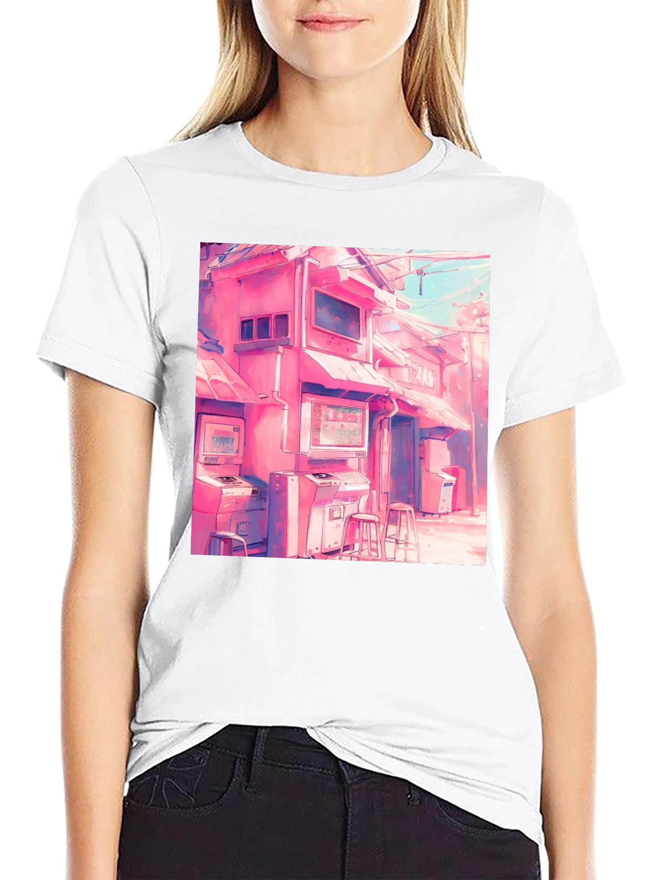 Retro Arcade T-Shirt - Vaporwave Design