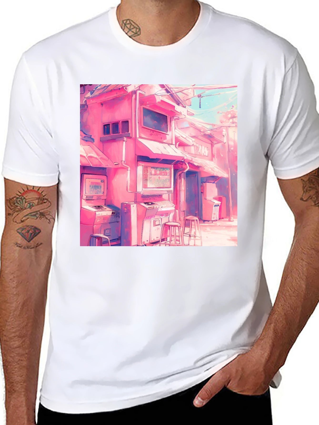 Retro Arcade T-Shirt - Vaporwave Design