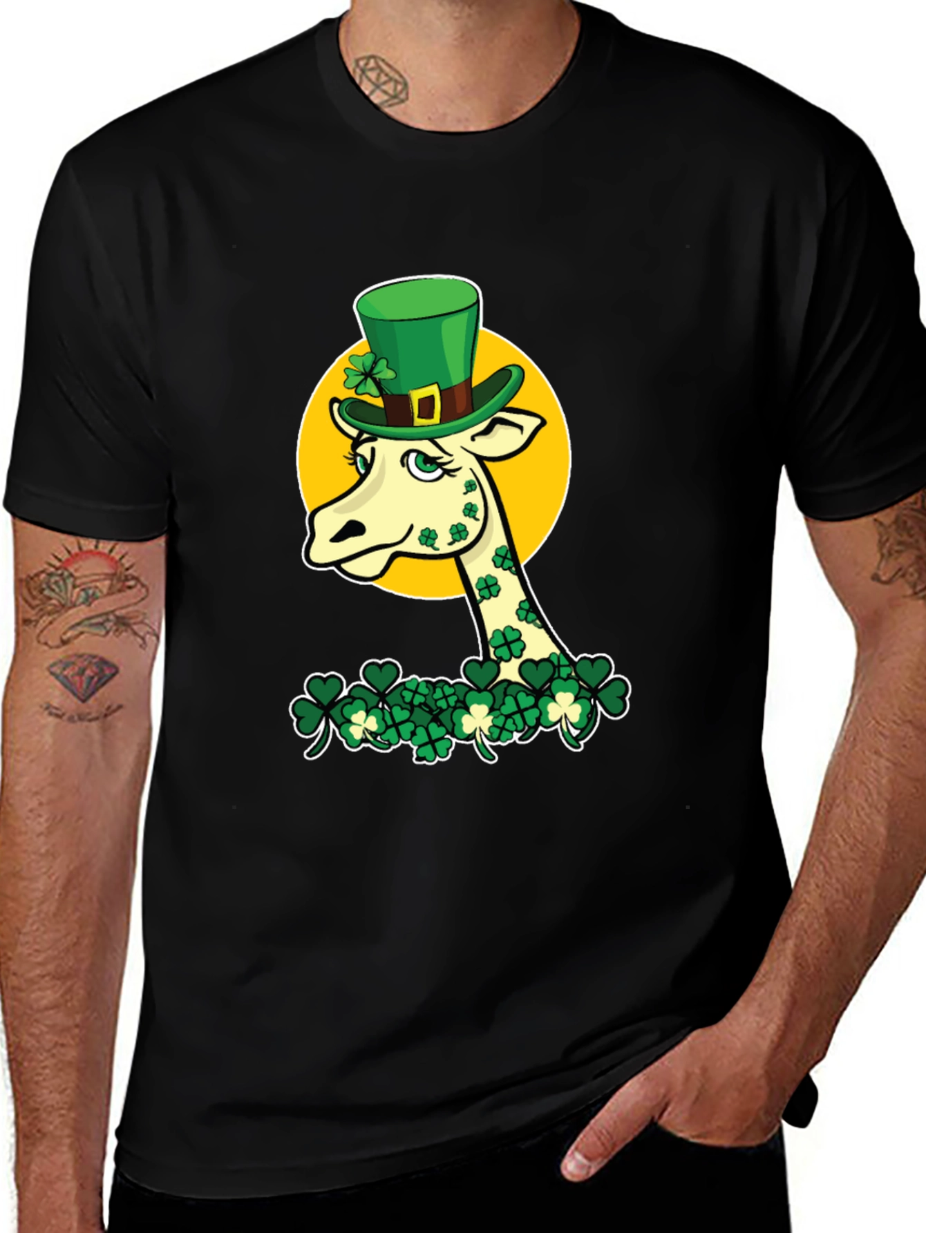 St. Patricks Day Giraffe Graphic Tee