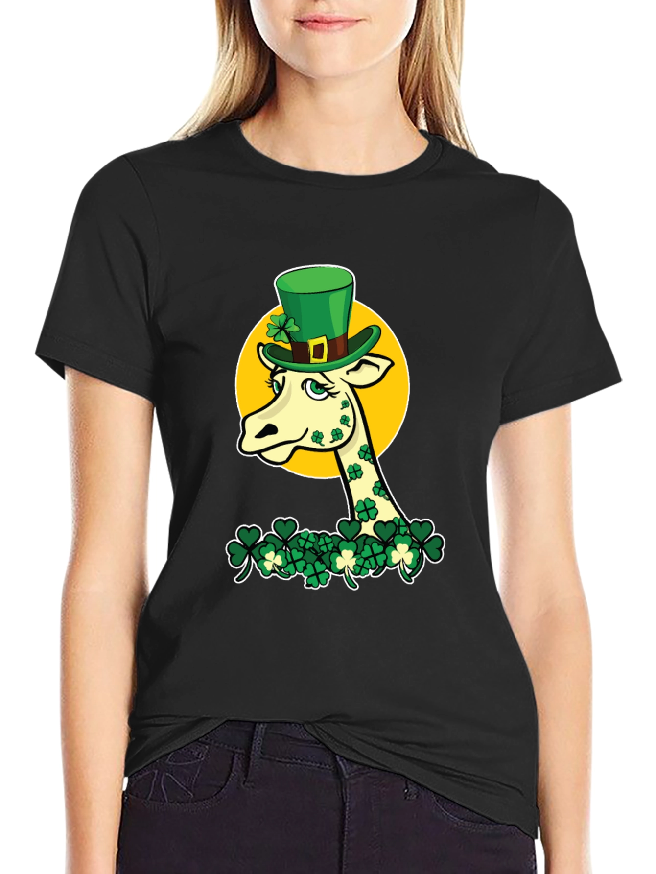 St. Patricks Day Giraffe Graphic Tee