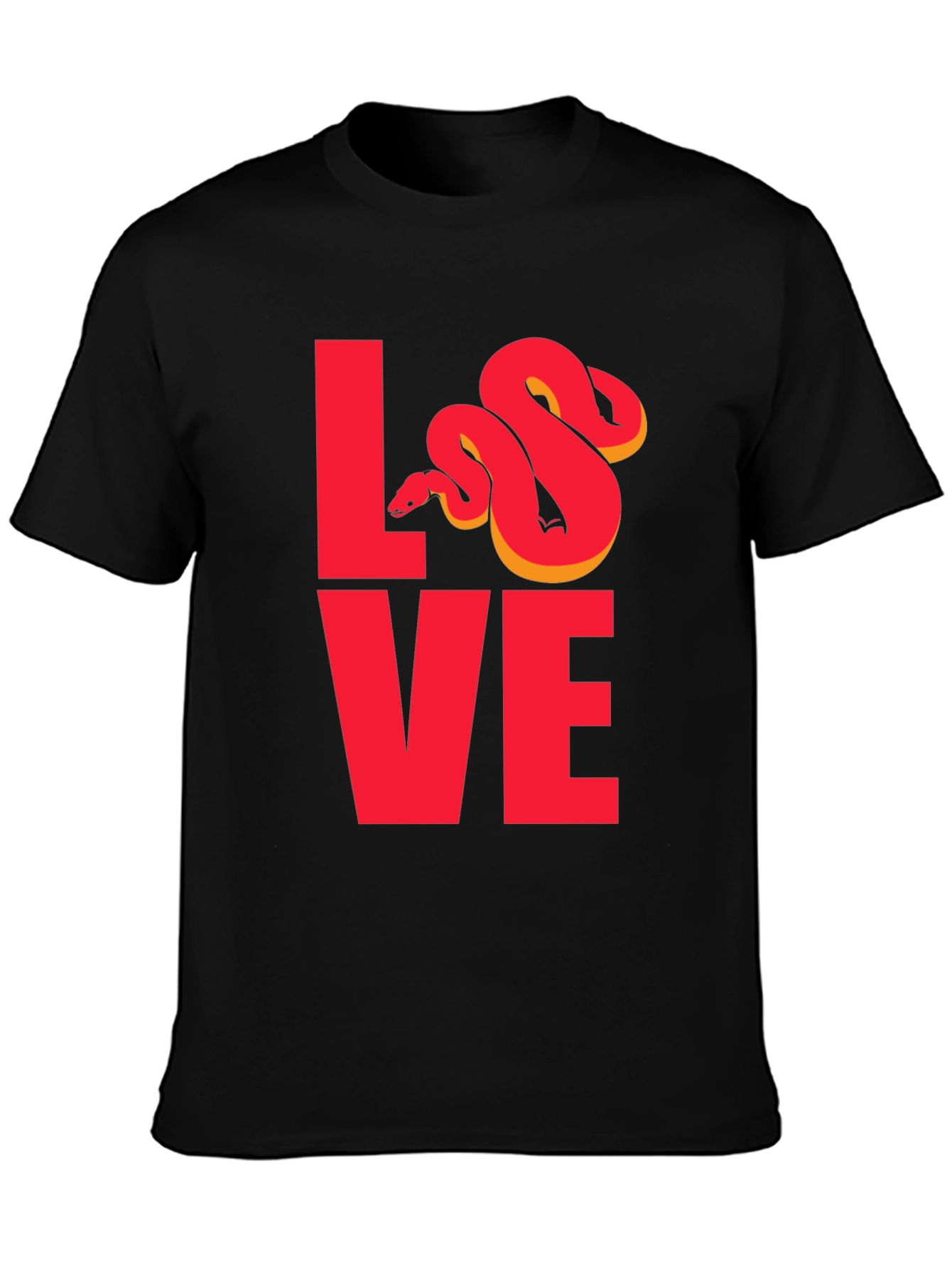 Snake Love Graphic T-Shirt - Red Design