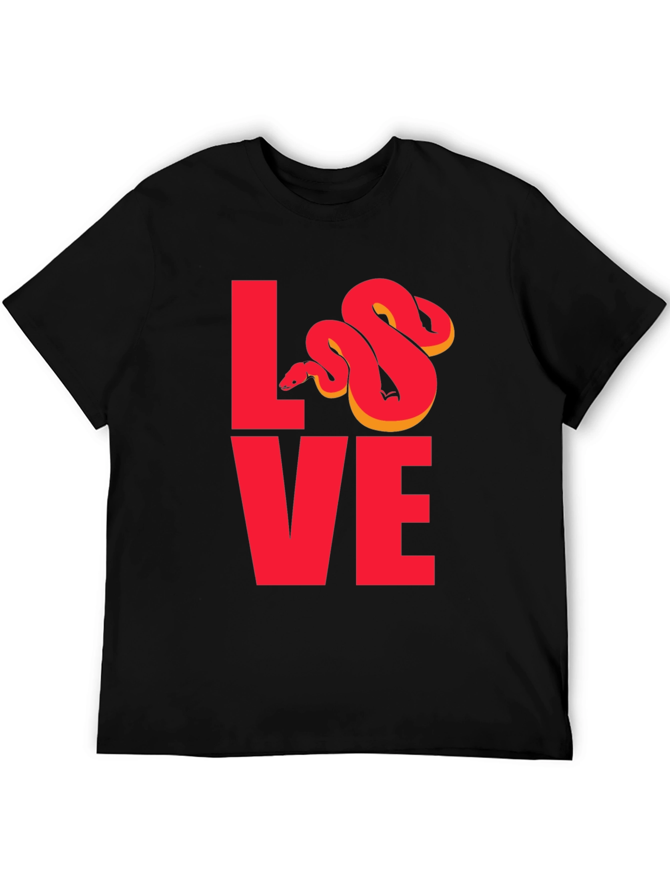 Snake Love Graphic T-Shirt - Red Design