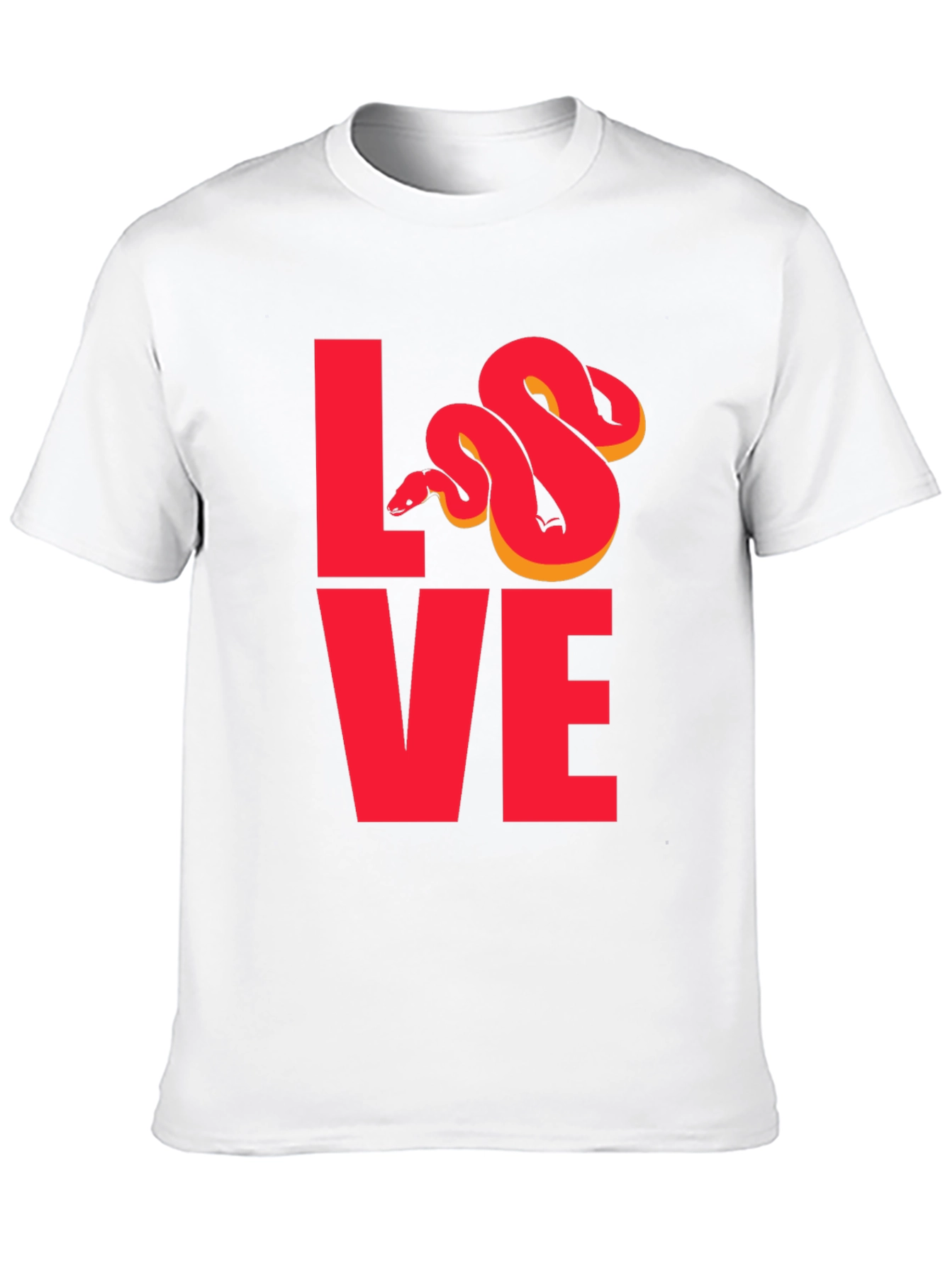 Snake Love Graphic T-Shirt - Red Design