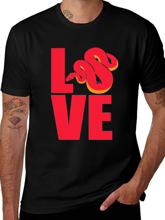 Snake Love Graphic T-Shirt - Red Design