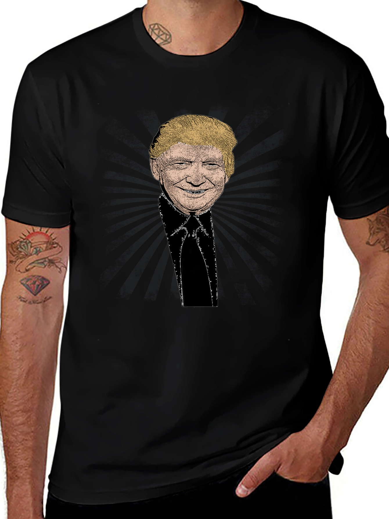 Trump Portrait Black T-Shirt