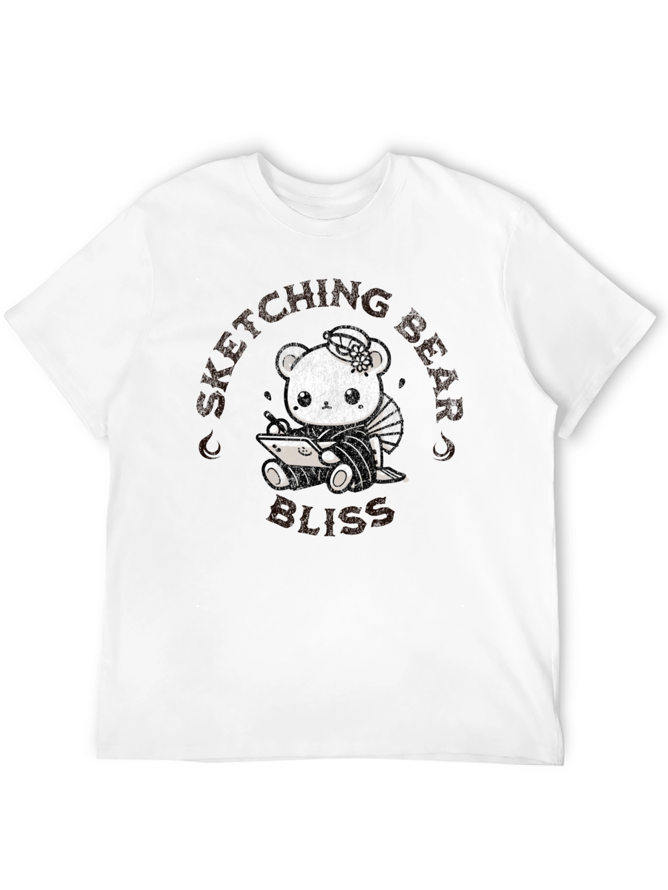 Sketching Bear Bliss Black T-Shirt