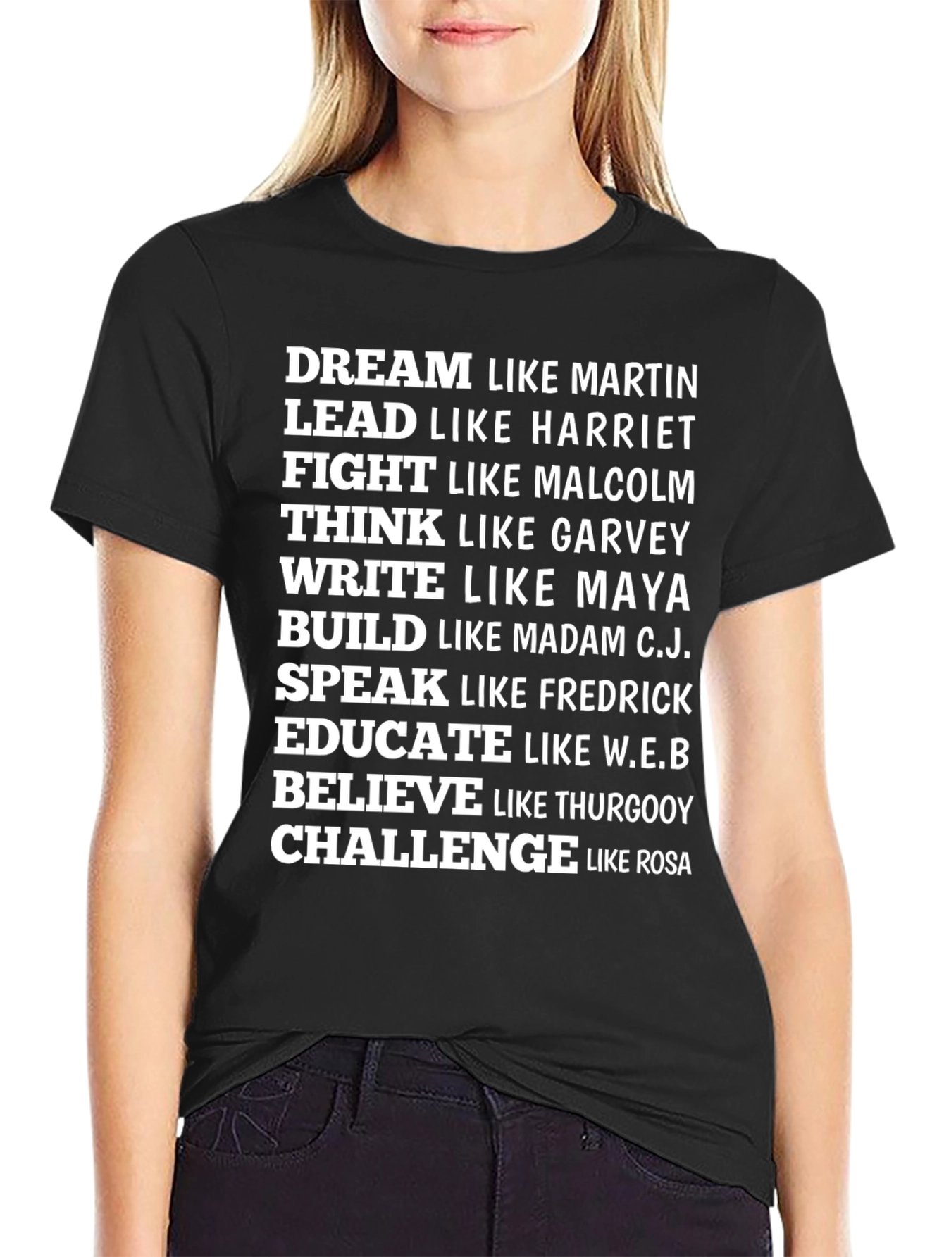 Inspirational Black History T-Shirt: Dream Lead Fight Think...