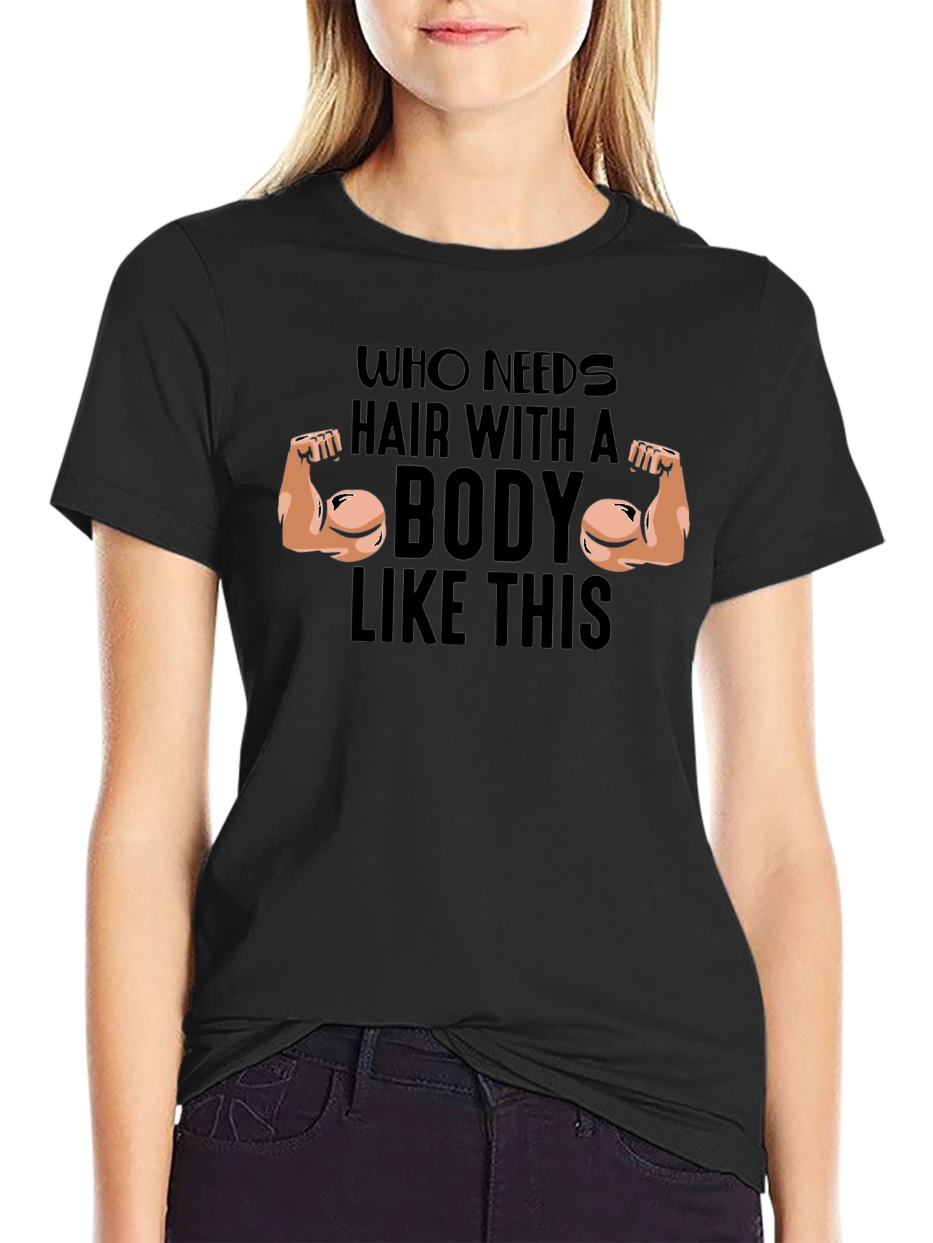 Funny Bald Guy Muscle Bodybuilder Graphic T-Shirt