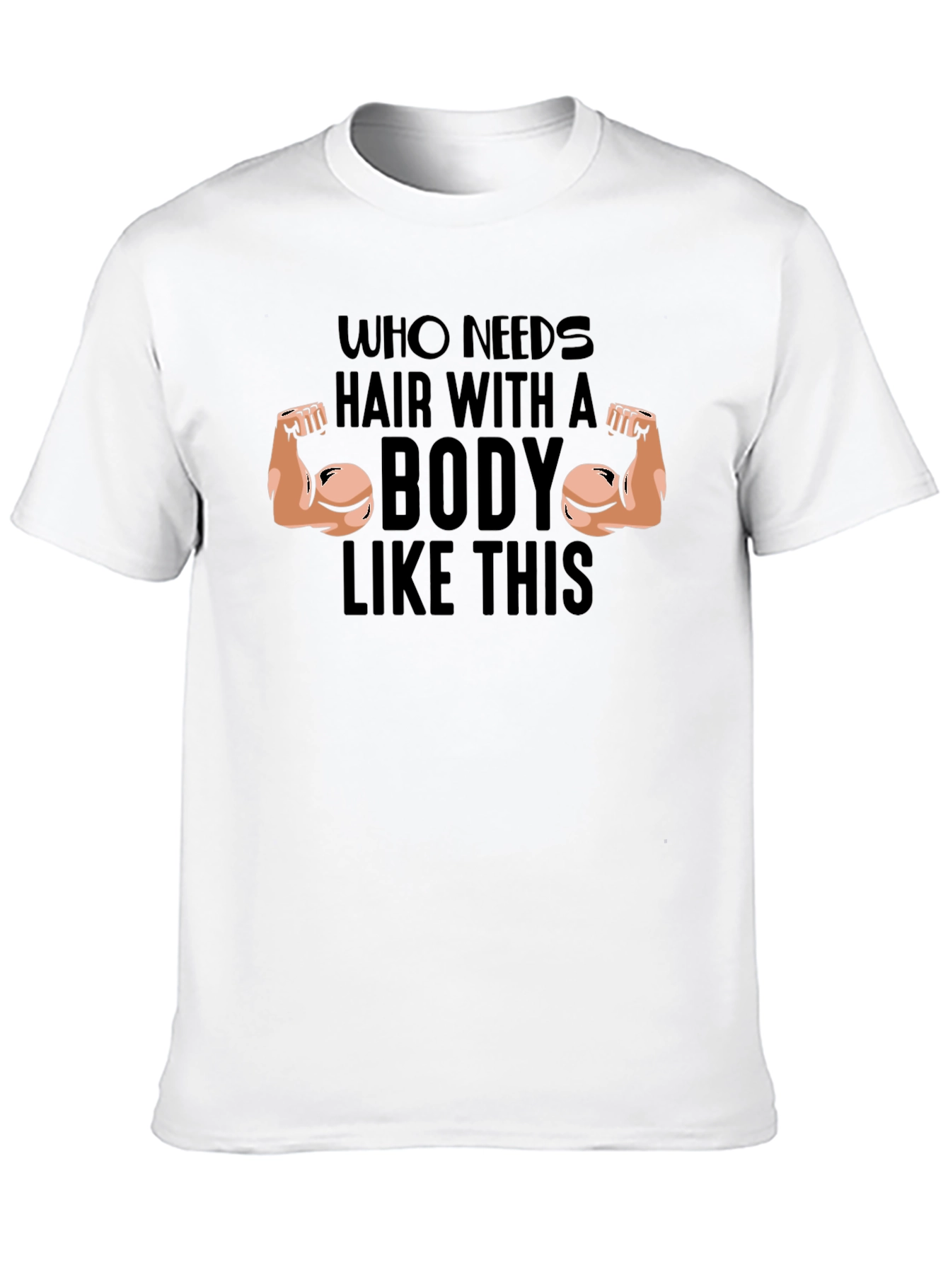 Funny Bald Guy Muscle Bodybuilder Graphic T-Shirt