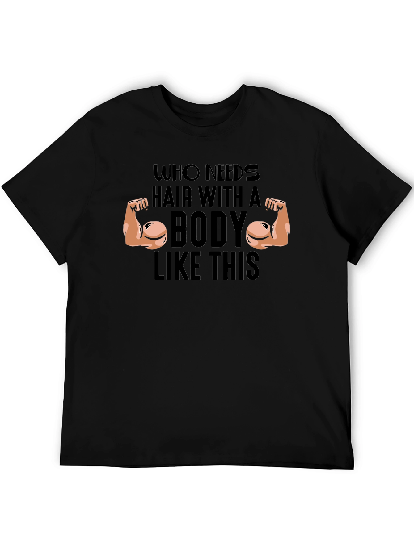 Funny Bald Guy Muscle Bodybuilder Graphic T-Shirt