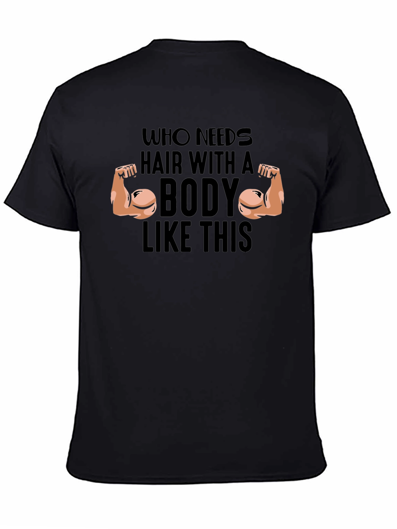 Funny Bald Guy Muscle Bodybuilder Graphic T-Shirt