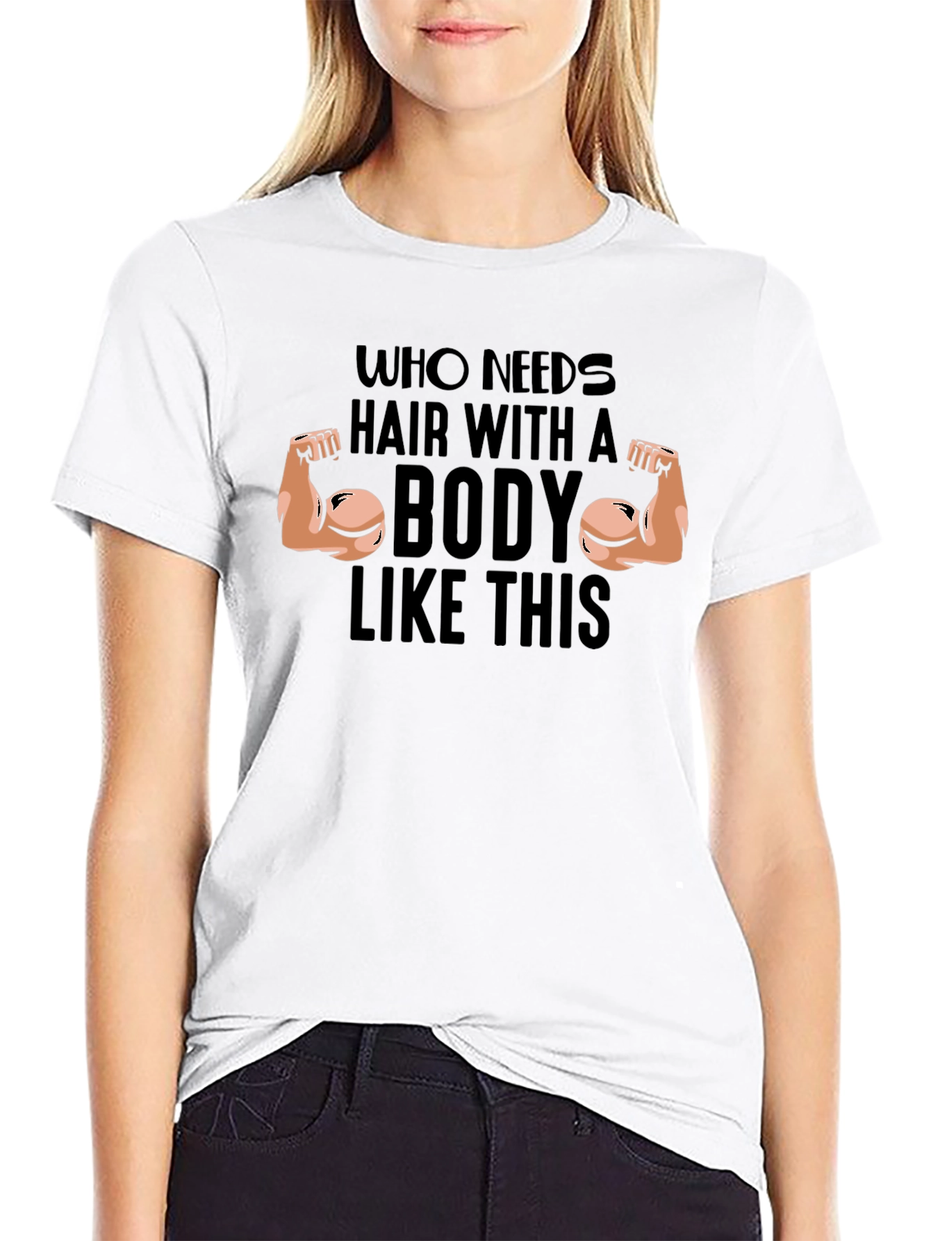 Funny Bald Guy Muscle Bodybuilder Graphic T-Shirt