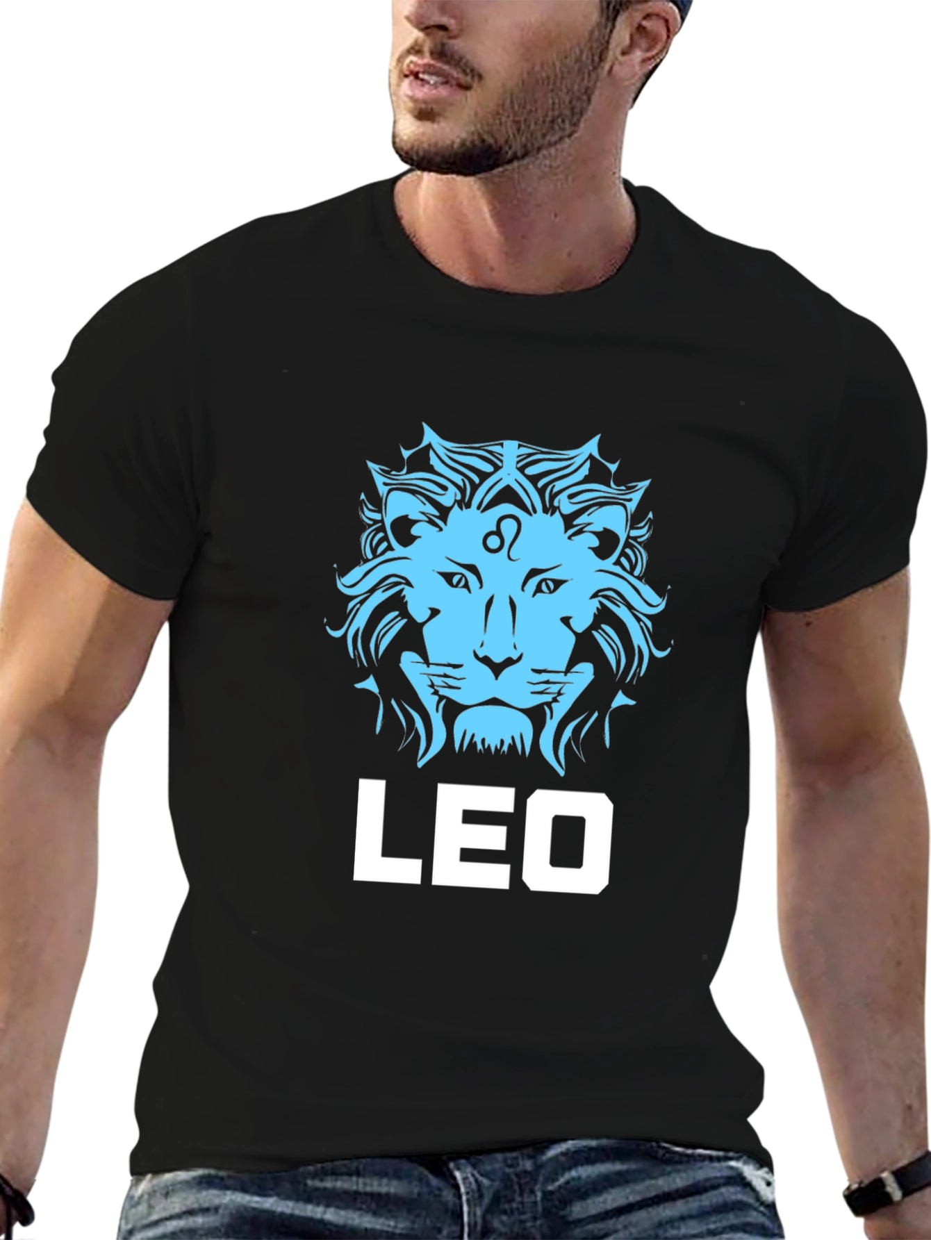 Leo Zodiac T-Shirt - Black Cotton Graphic Tee