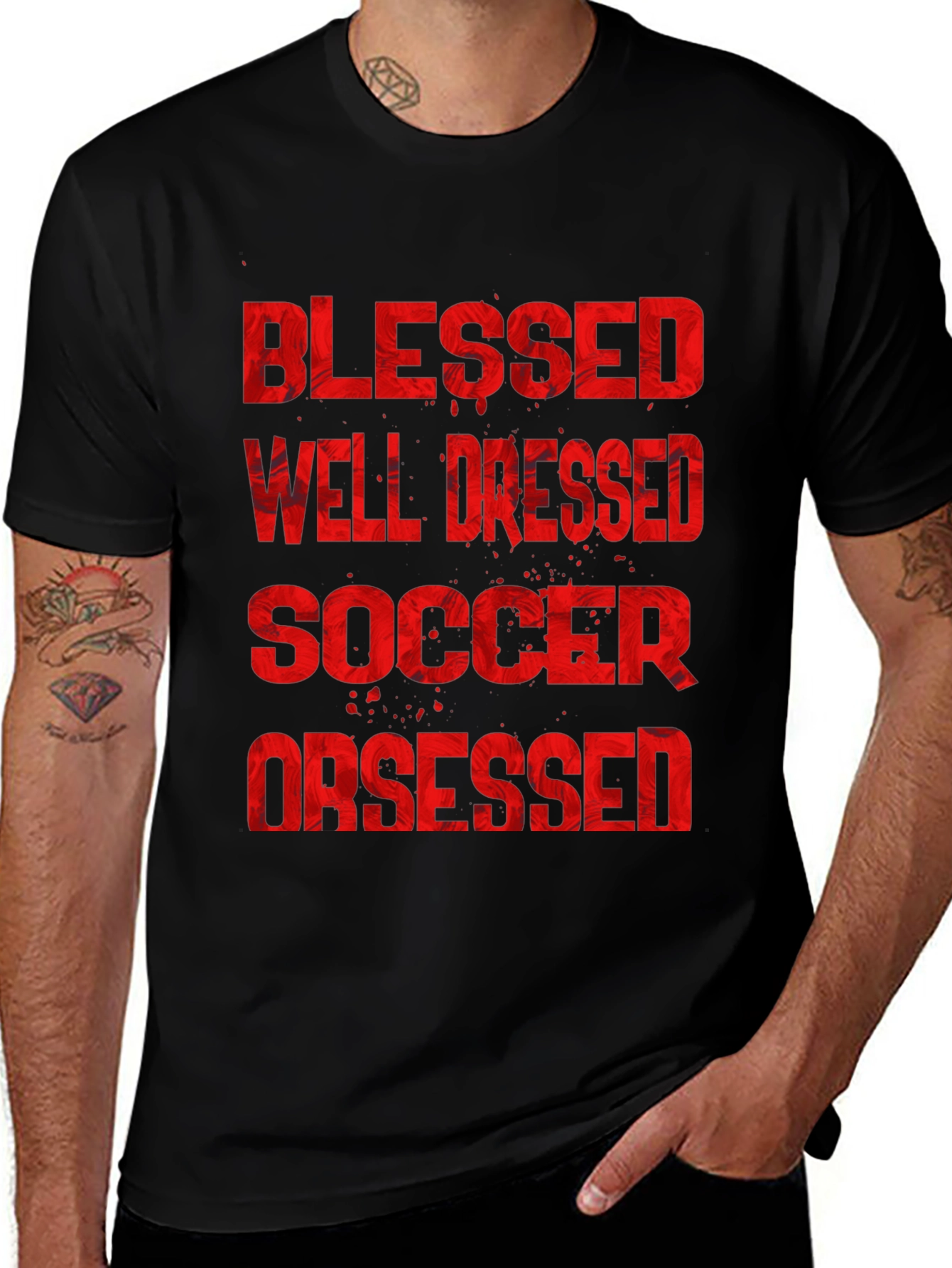 Blessed Well Dressed Soccer Obsessed Graphic T-Shirt