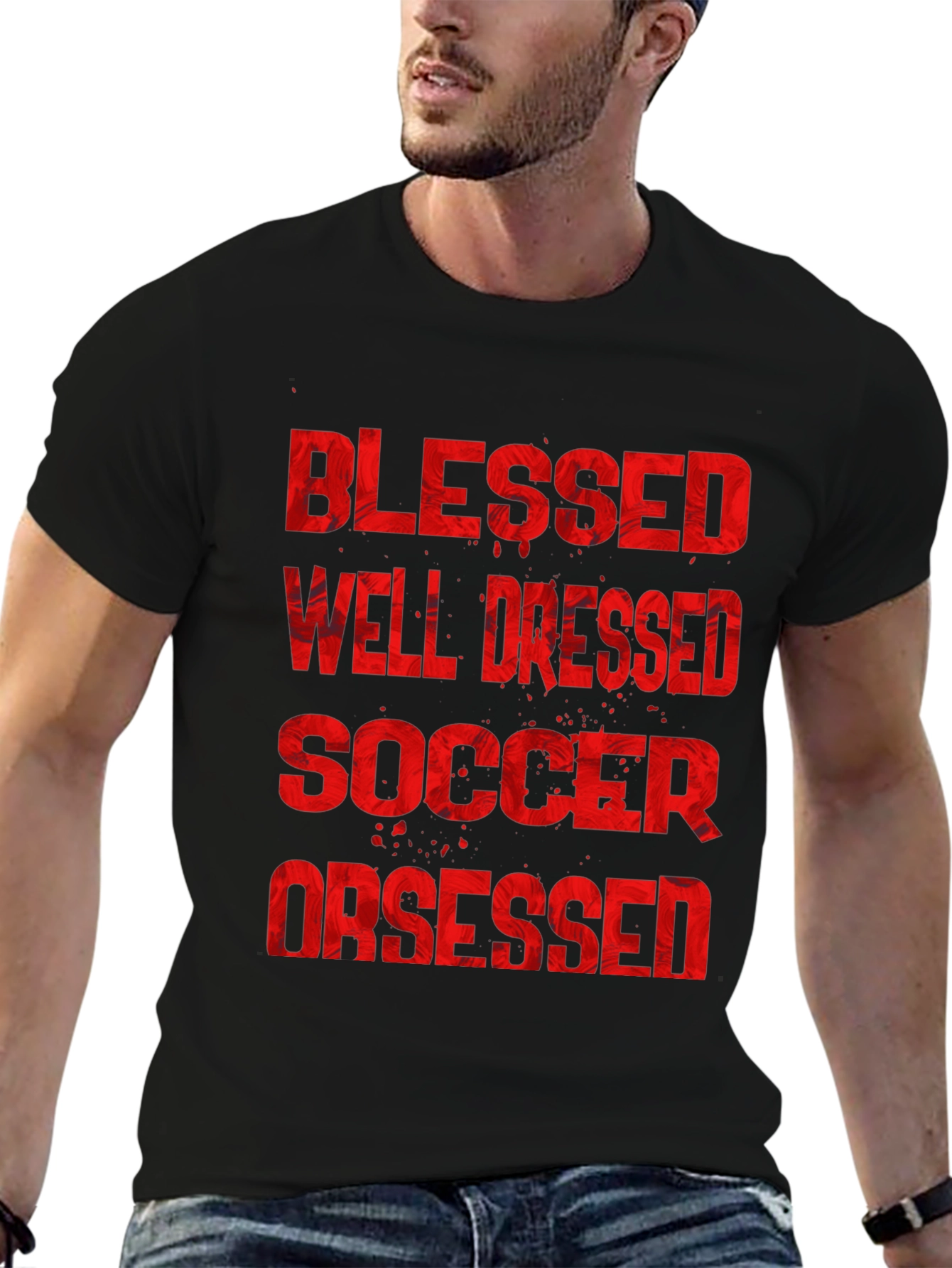 Blessed Well Dressed Soccer Obsessed Graphic T-Shirt
