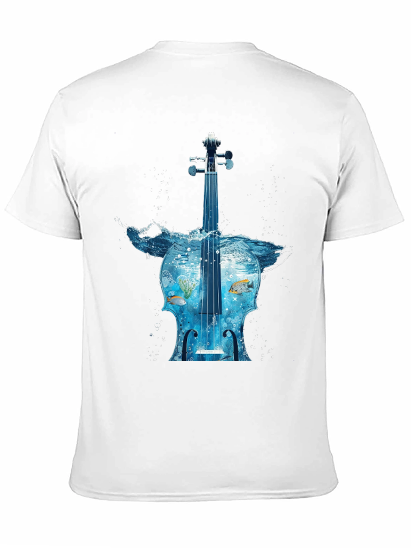 Ocean Cello Graphic Tee - Black Cotton T-Shirt