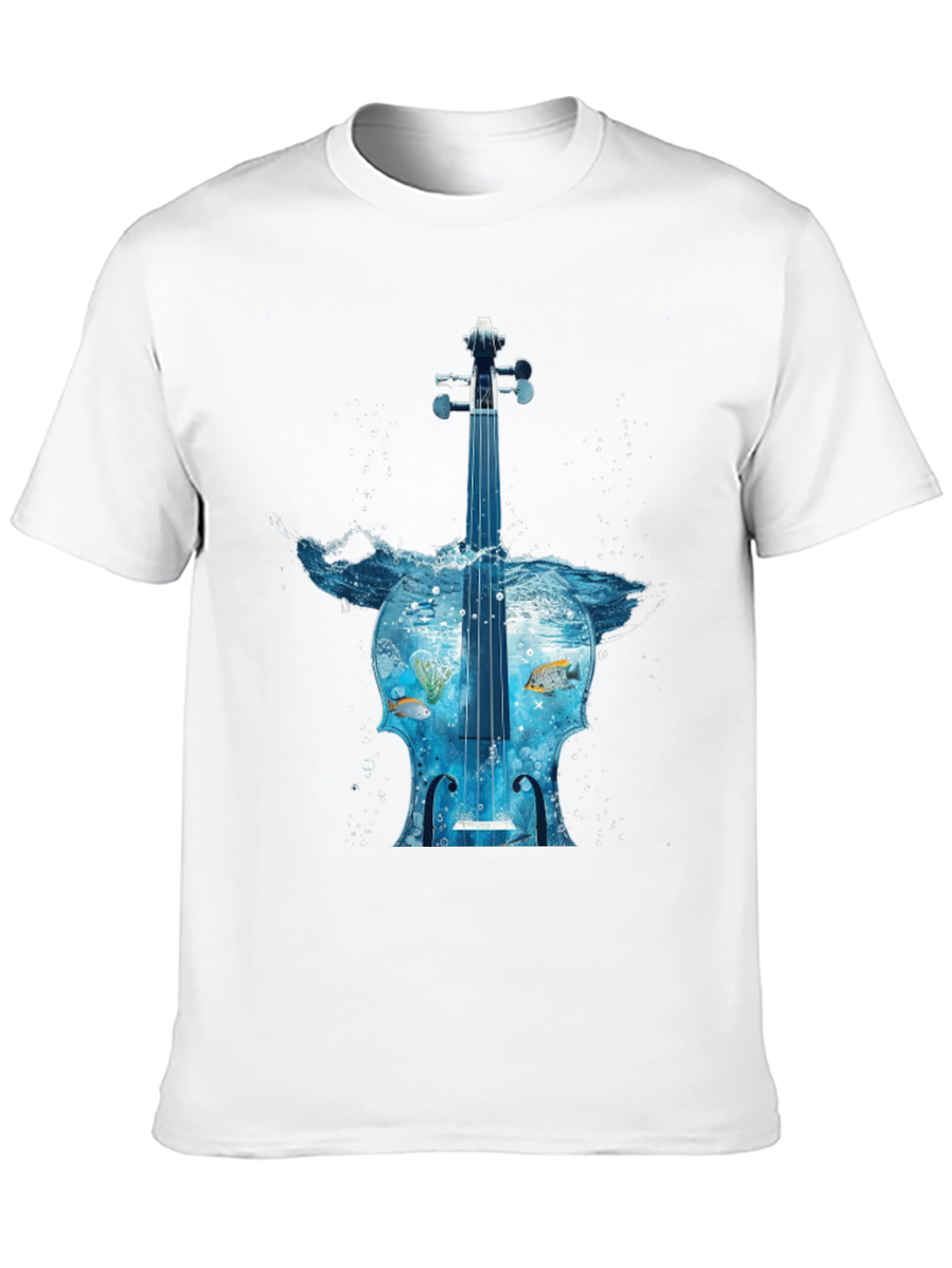 Ocean Cello Graphic Tee - Black Cotton T-Shirt
