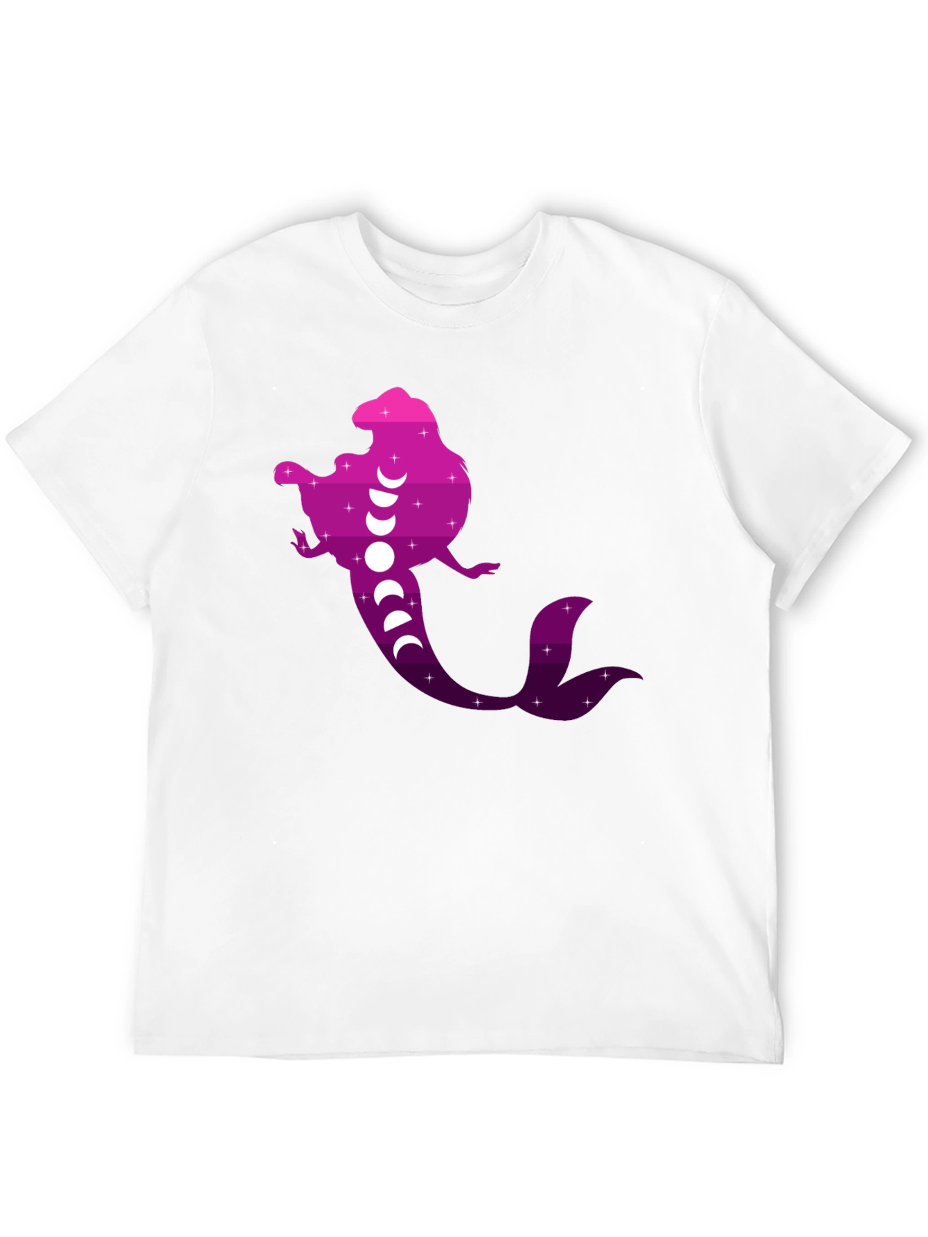 Mermaid Phases Graphic Tee - Black Cotton Casual Shirt