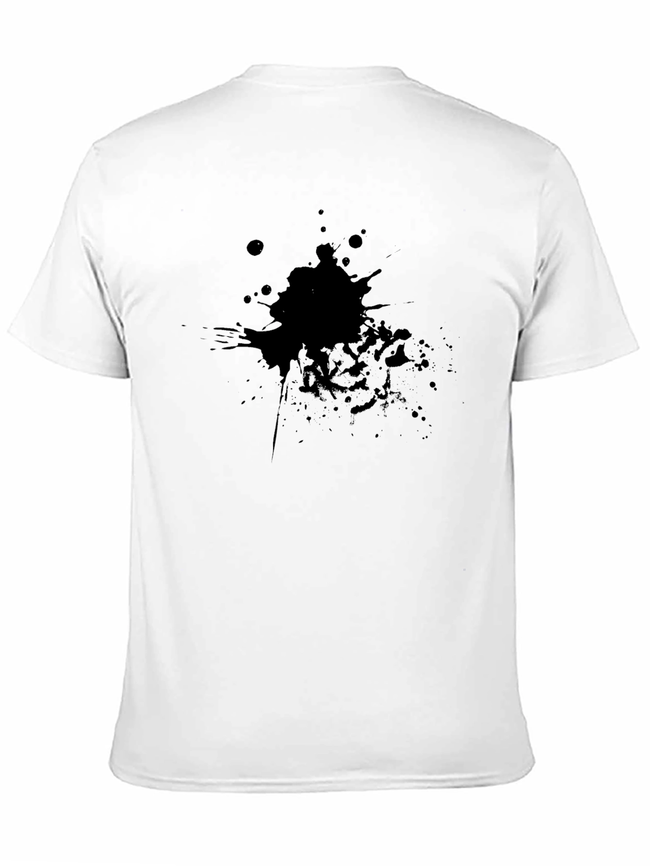 Mens Black T-Shirt with Abstract Splash Design