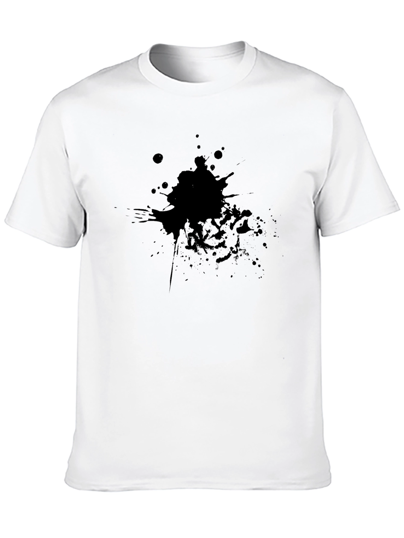 Mens Black T-Shirt with Abstract Splash Design