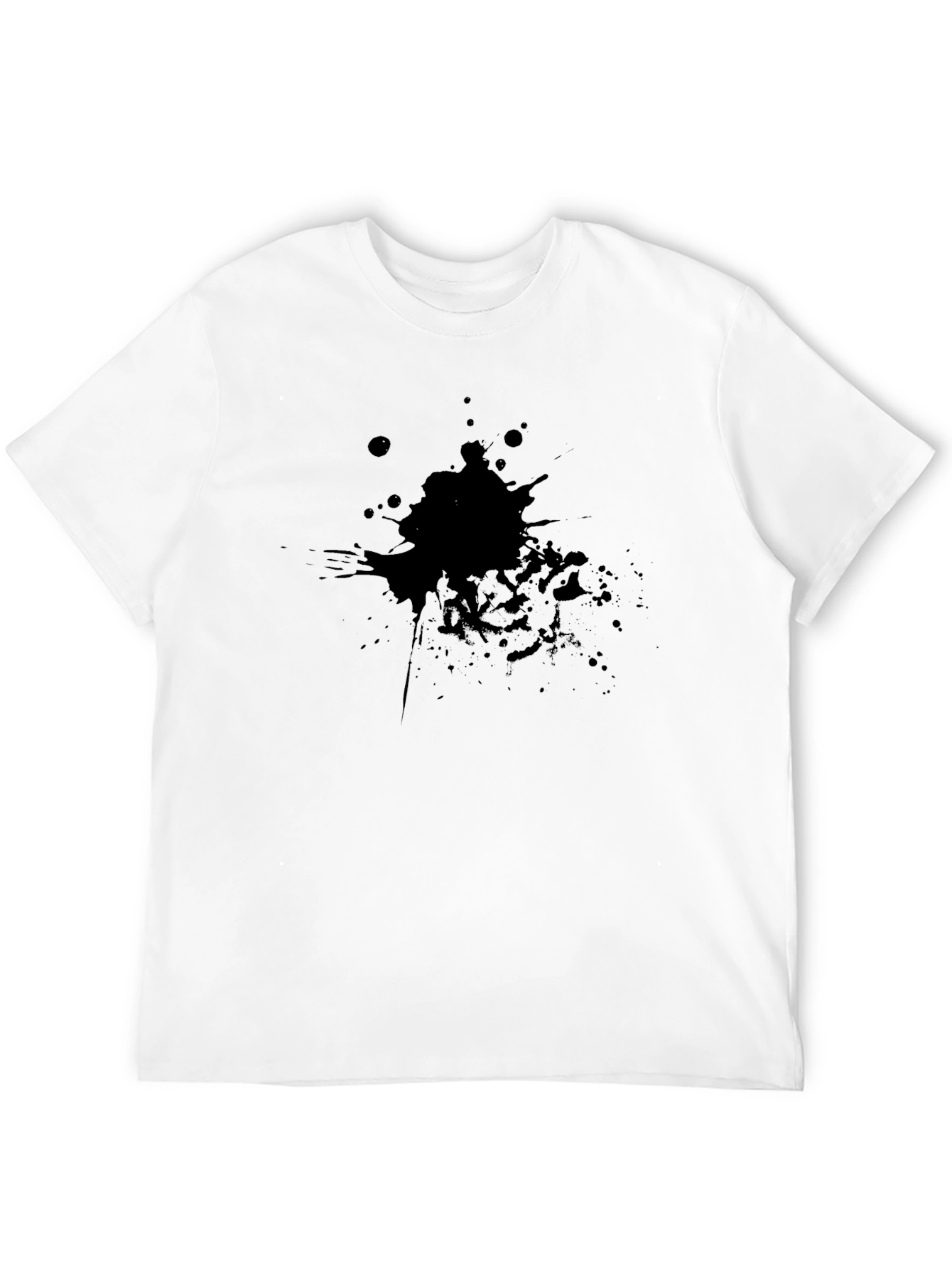 Mens Black T-Shirt with Abstract Splash Design